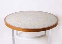 Berthold Muller Round Mosaic Coffee Table with Nickel base, c. 1960