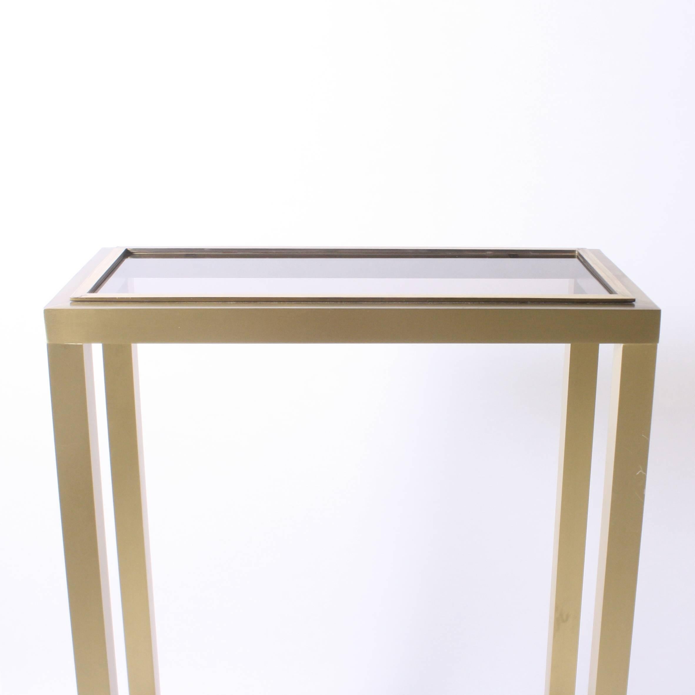 Pair of brass pedestal tables by Guy Lefevre for Maison Jansen, circa 1970 In Excellent Condition In Dallas, TX