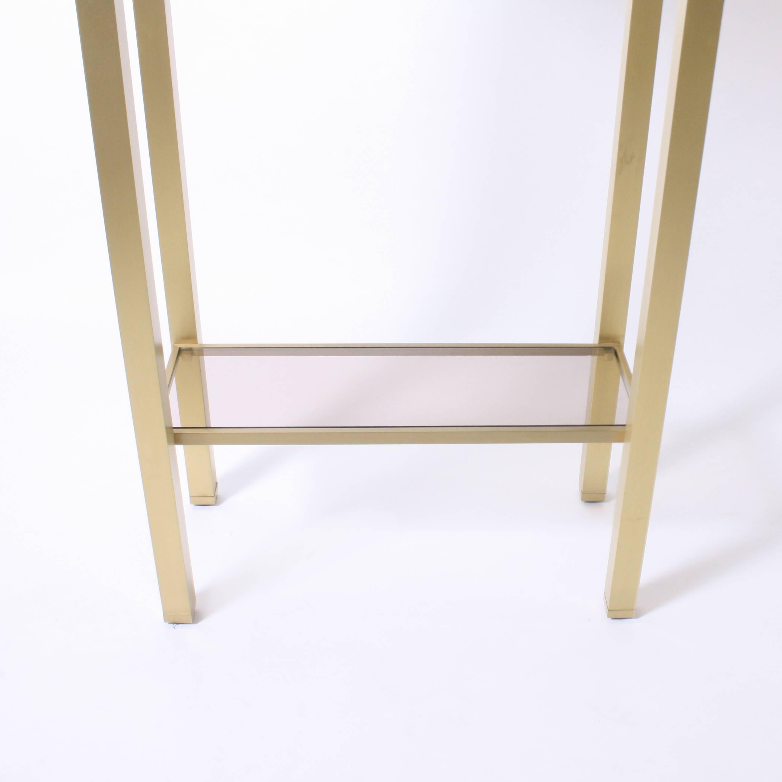 Late 20th Century Pair of brass pedestal tables by Guy Lefevre for Maison Jansen, circa 1970