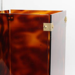 Resin Waste Basket with Brass Detail, circa 1970