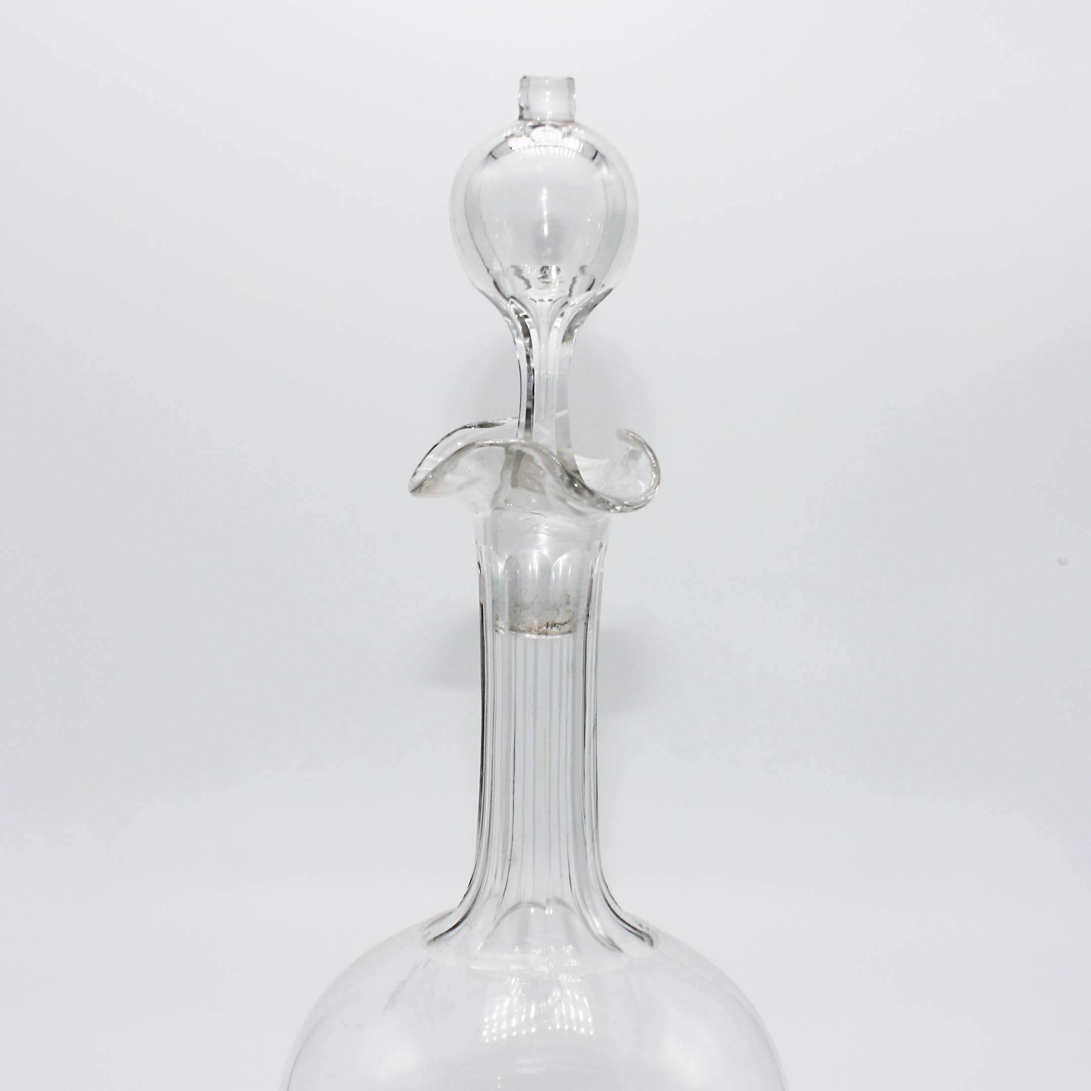 Mid-19th Century Georgian Clear Crystal Decanter, circa 1850