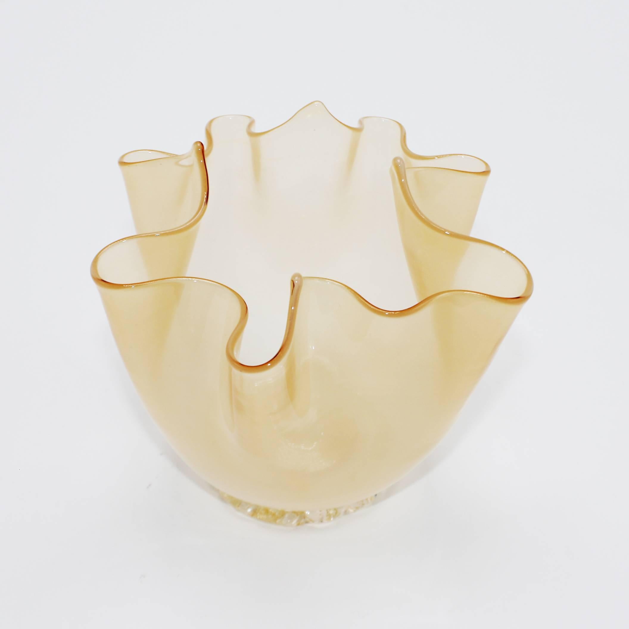 Small gold Murano glass bowl, circa 1960.