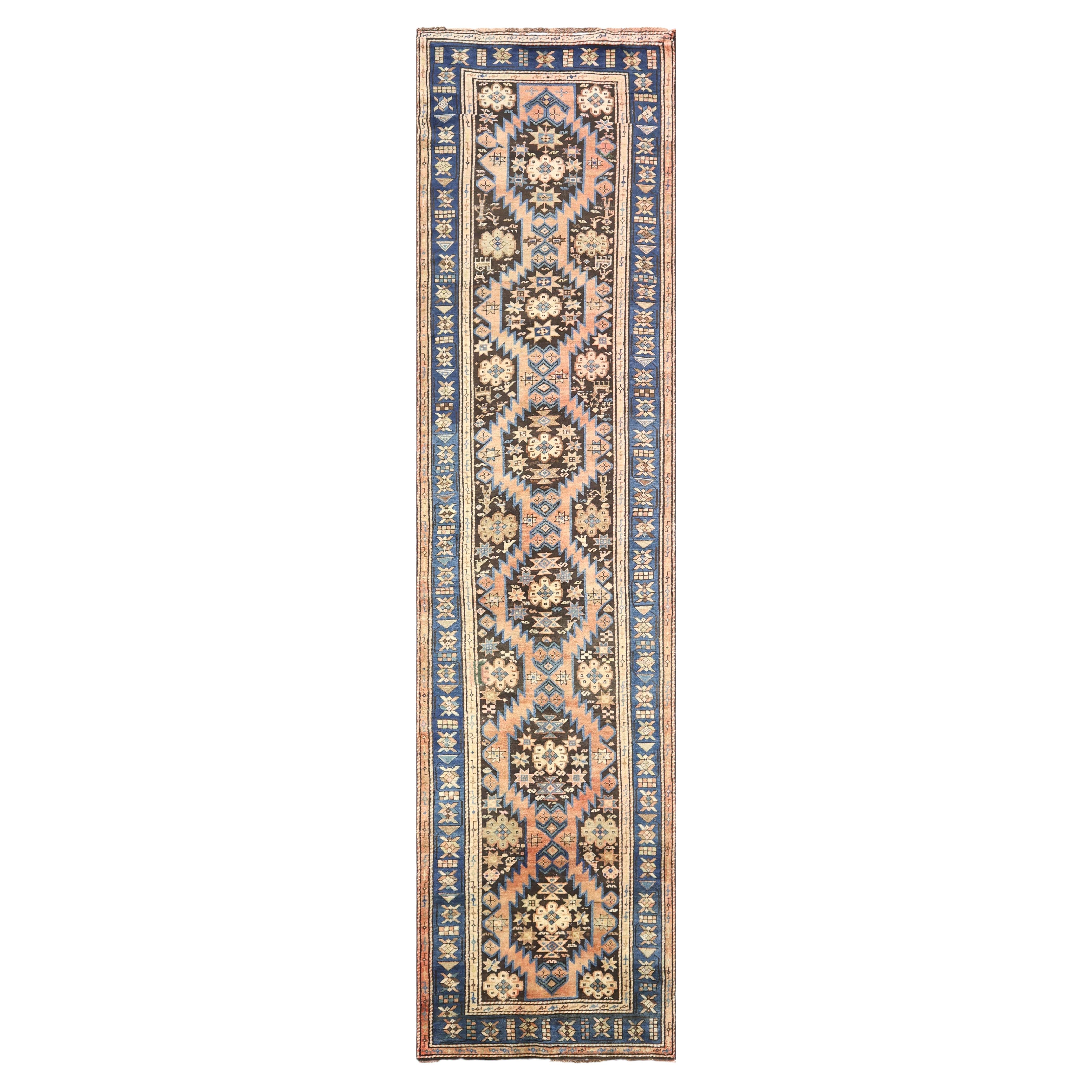 Antique Caucasian Karabagh Runner - 3'5" x 13'2"
