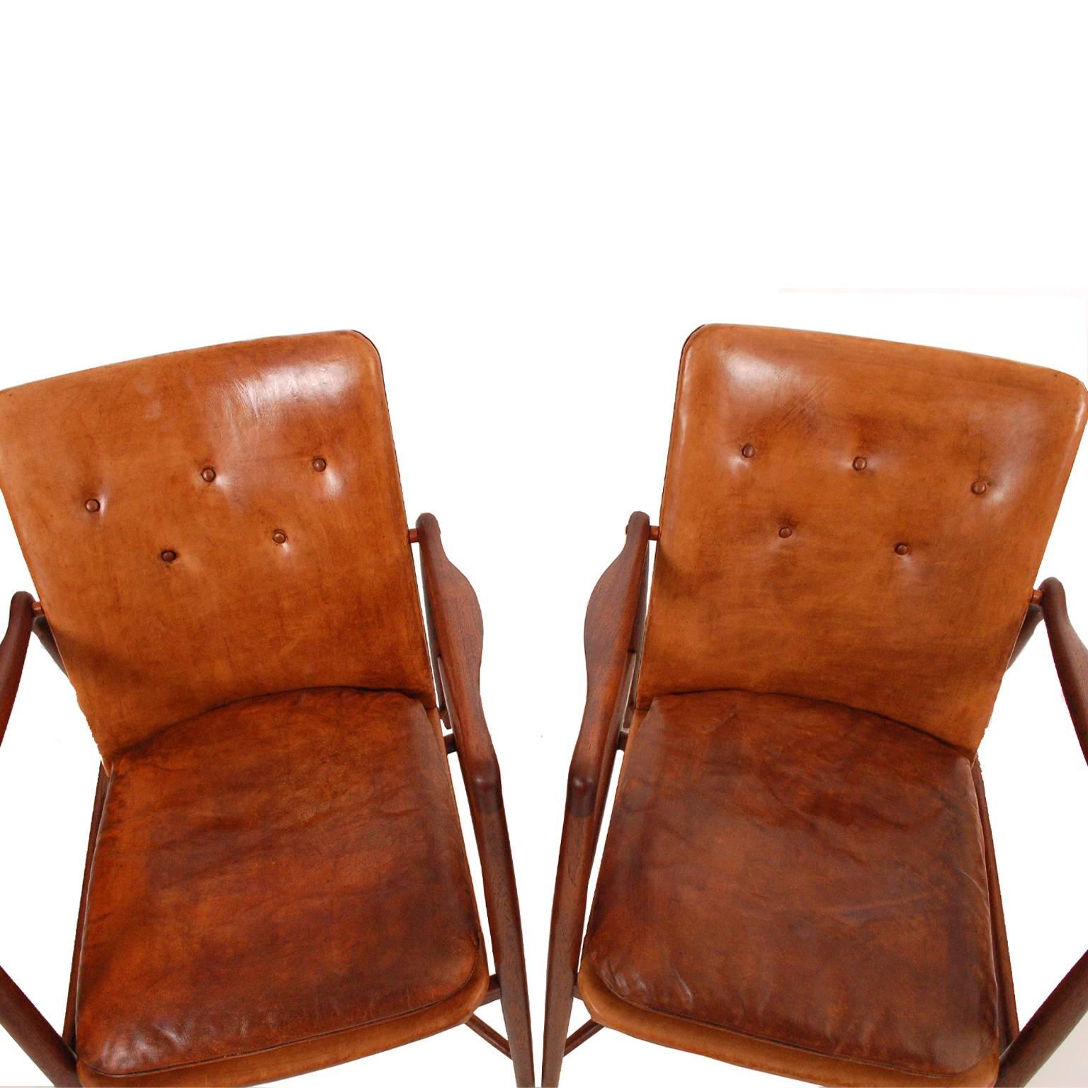 Mid-20th Century Pair of Finn Juhl Chairs for Bovirke, 1946
