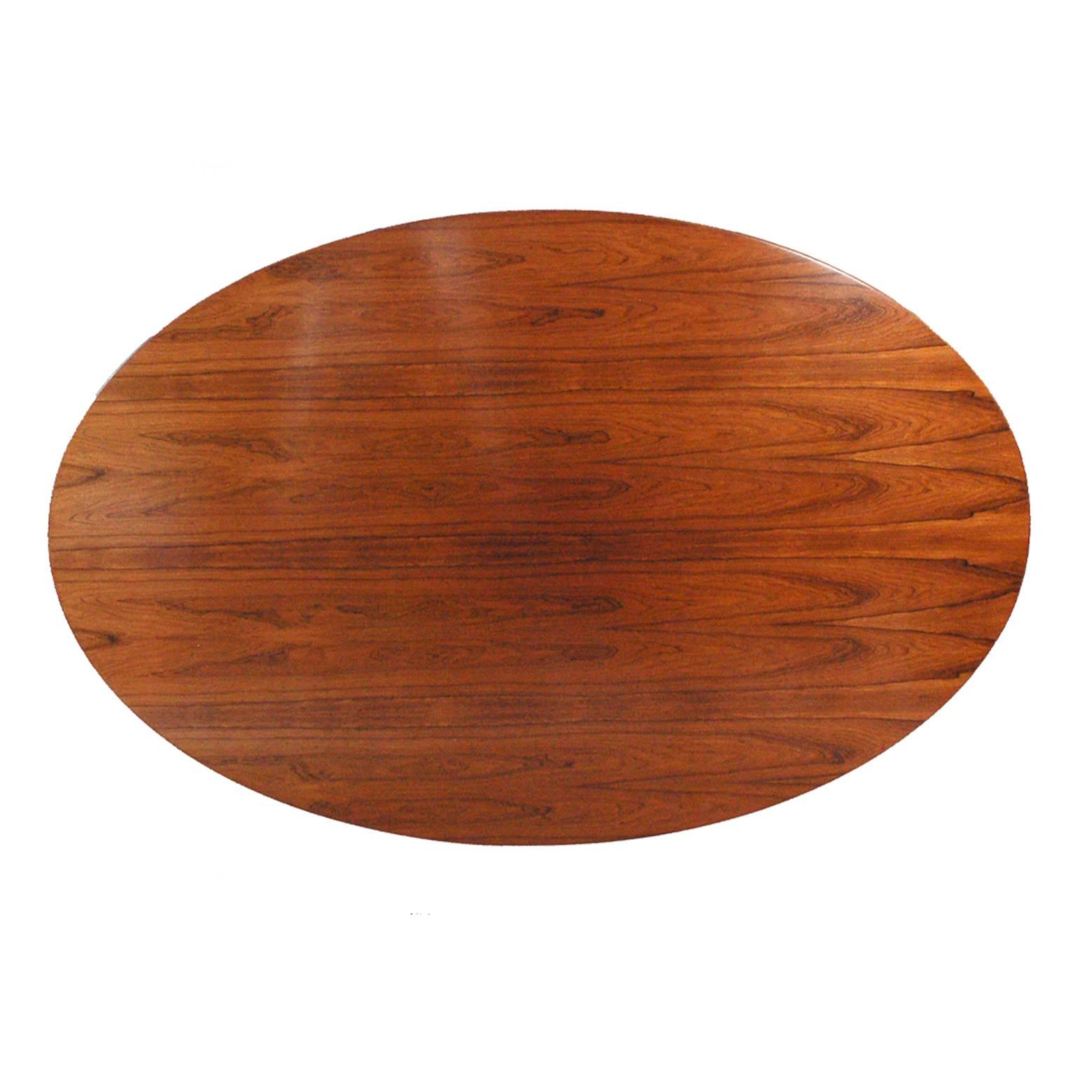 Mid-Century Modern Oval Rosewood Table or Desk by Florence Knoll