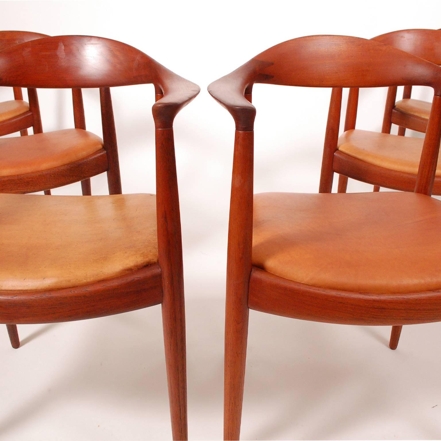 Mid-20th Century Set of Six Teak Classic Chairs by Hans Wegner for Johannes Hansen