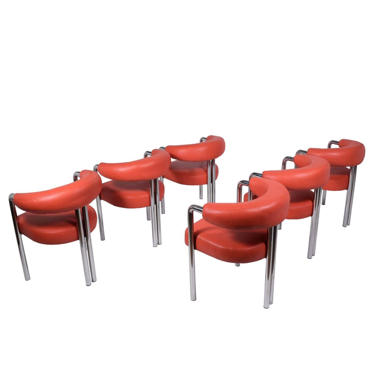 Modern Set of Six Dining Chairs by Desede/Nienkamper Mfg.