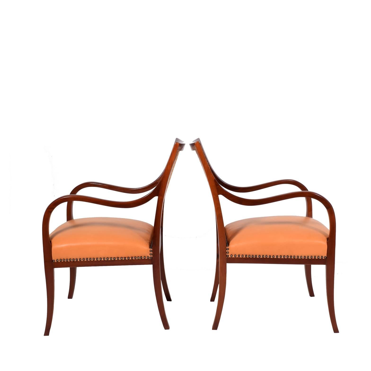 Scandinavian Modern Pair of Armchairs by Frits Henningsen