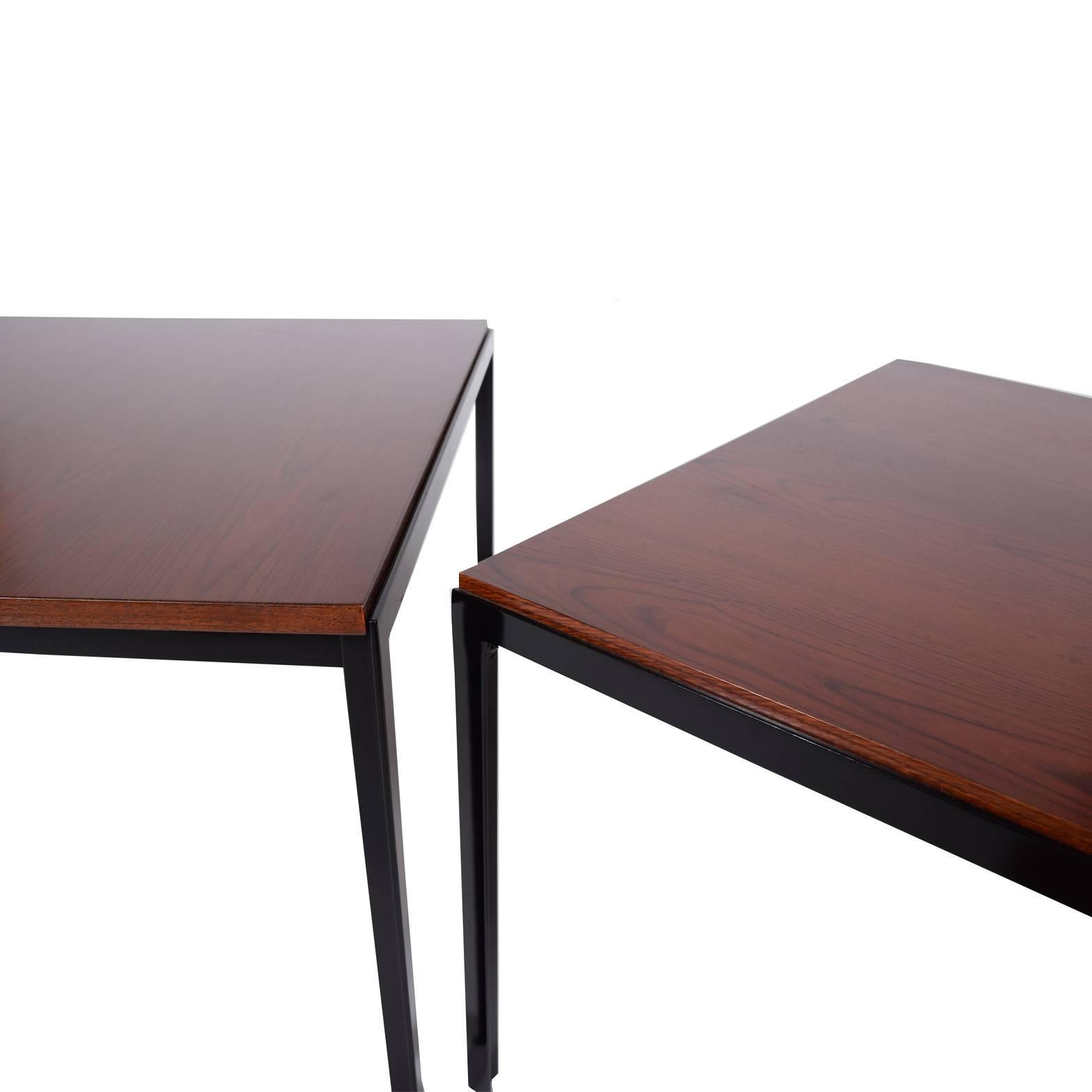 American Pair of T-Angle Side Tables by Florence Knoll