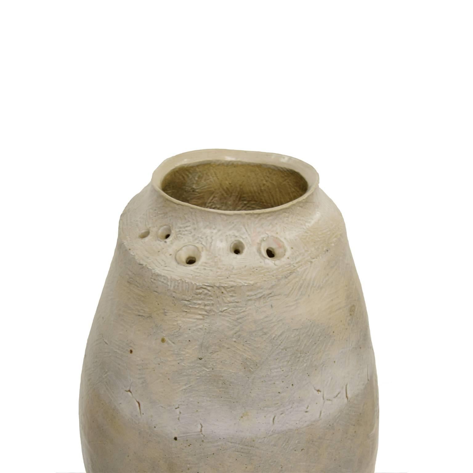 Modern Large Hand Thrown Chamotte Floor Vase