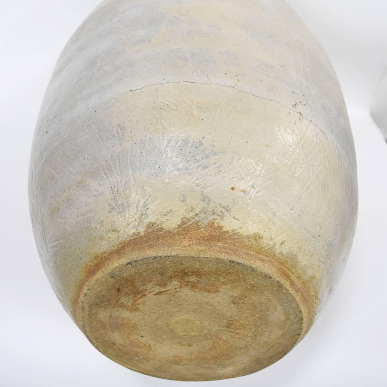 Late 20th Century Large Hand Thrown Chamotte Floor Vase