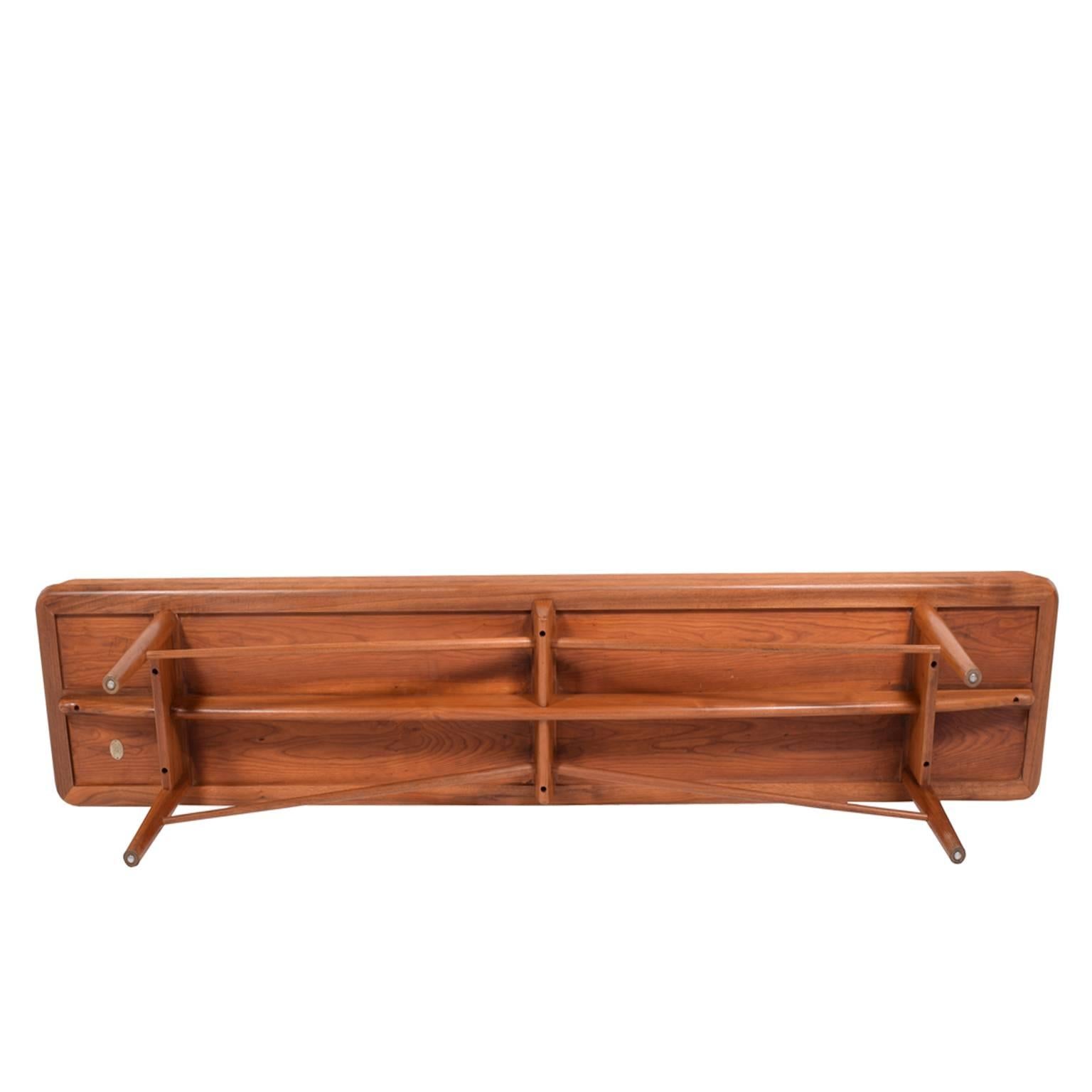 Long Walnut Bench by Finn Juhl for Baker Modern In Excellent Condition In Hudson, NY