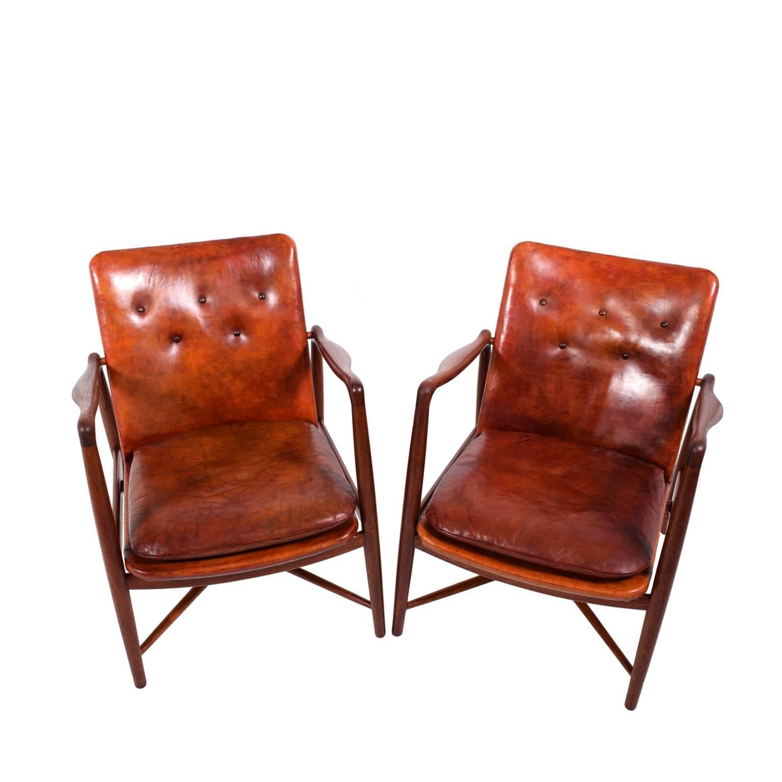 Danish Pair of Finn Juhl Chairs for Bovirke, 1946
