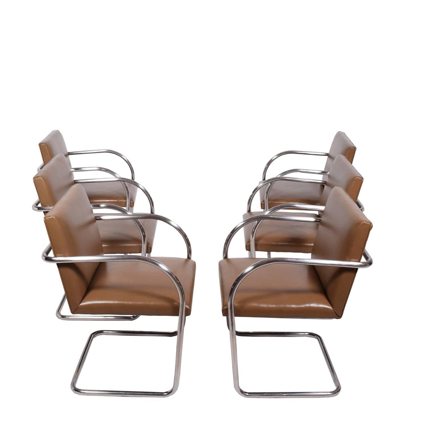 Bauhaus Set of Six Brno Chairs by Mies van der Rohe for Knoll
