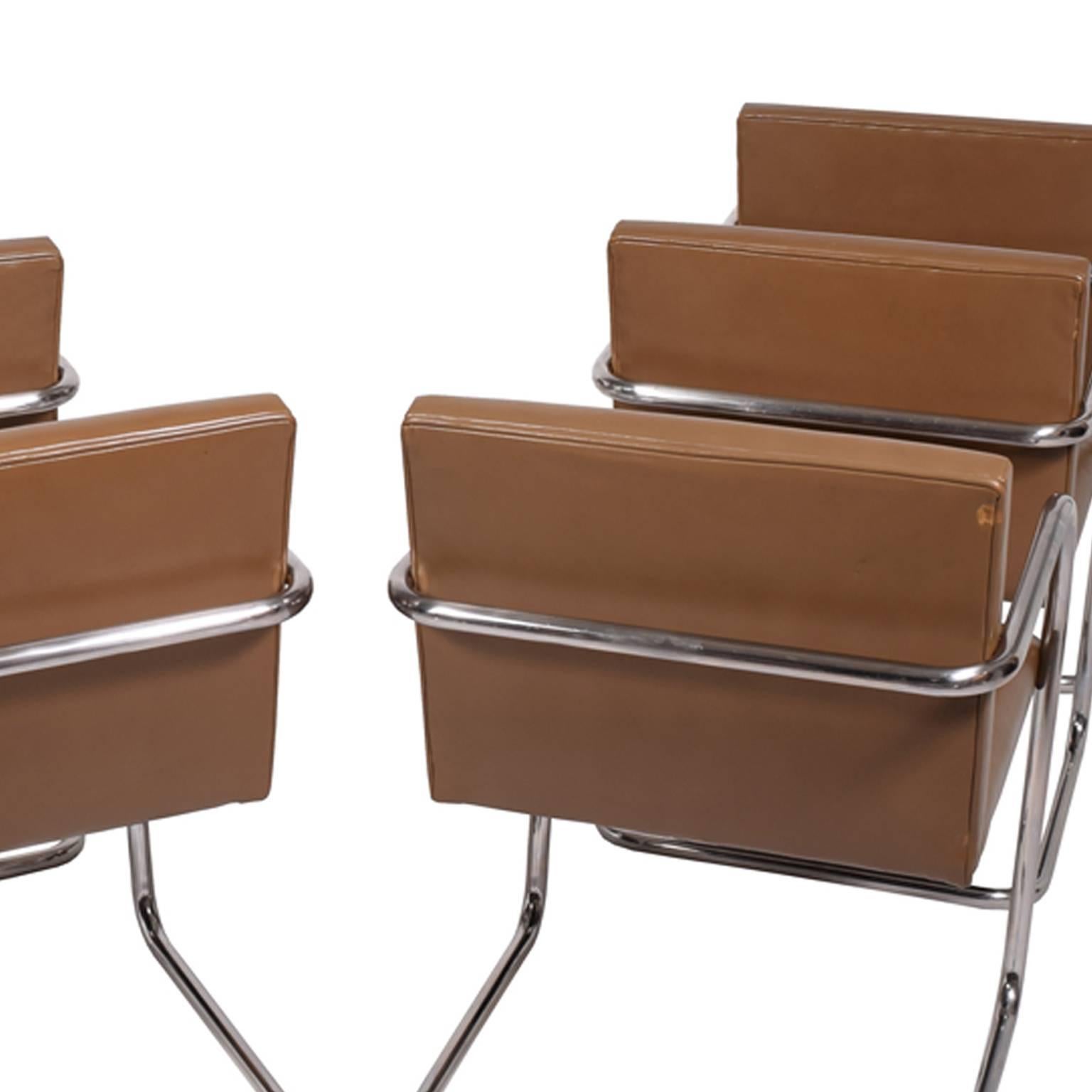 Set of Six Brno Chairs by Mies van der Rohe for Knoll In Excellent Condition In Hudson, NY