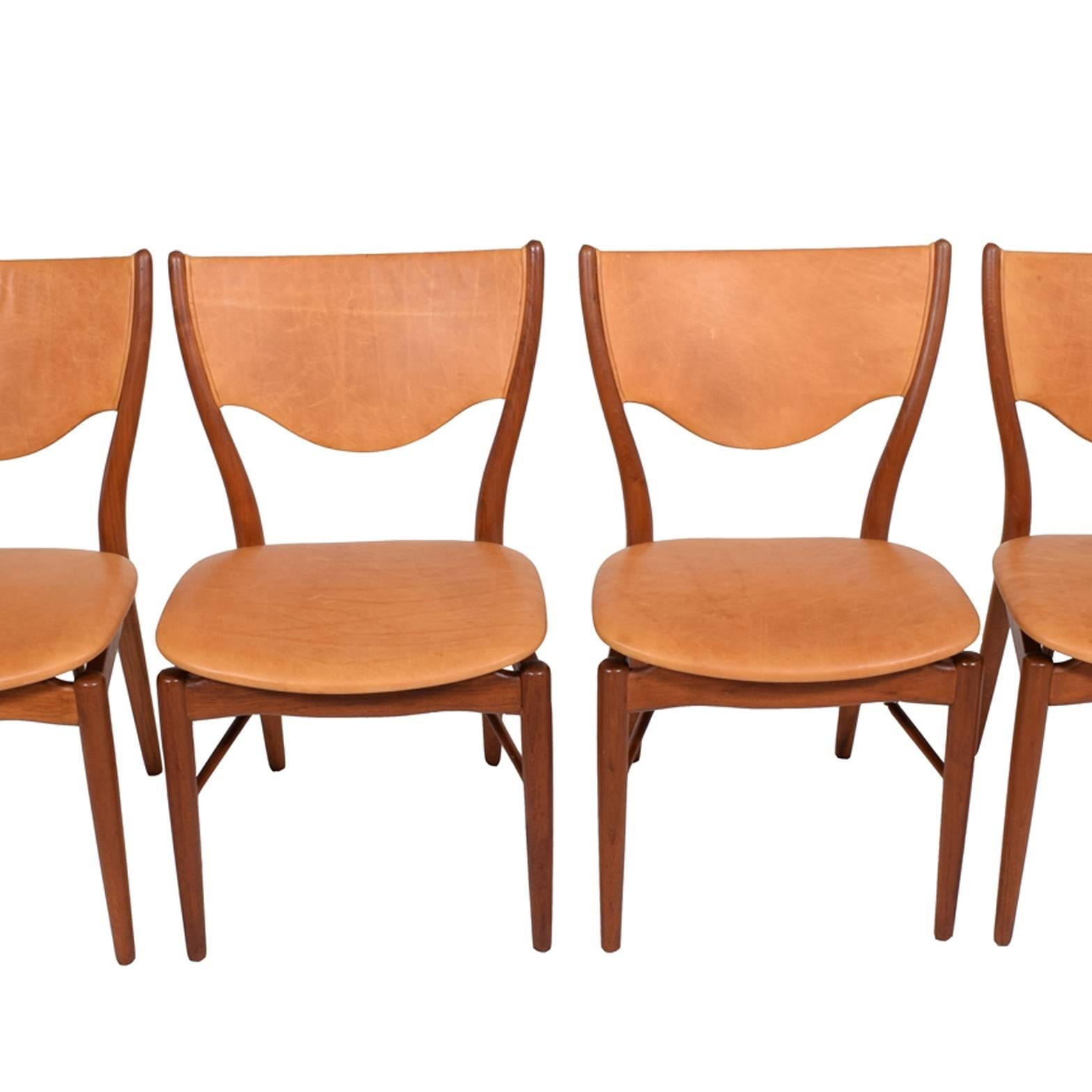 Mid-20th Century Four Finn Juhl Model BO-63 Side Chairs