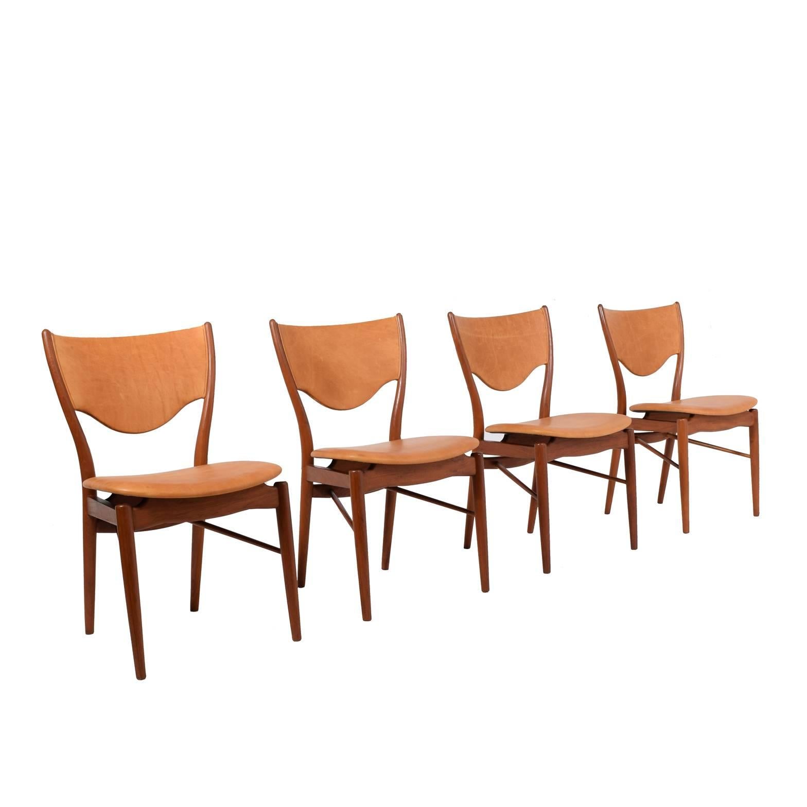 Four Finn Juhl Model BO-63 Side Chairs