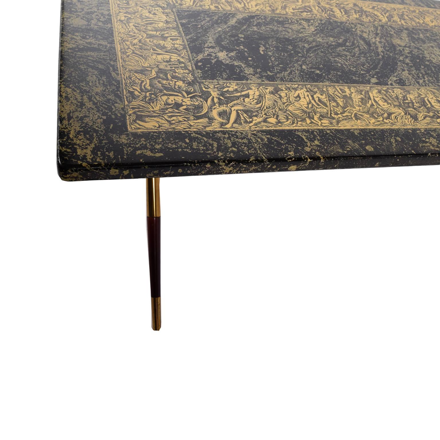 Piero Fornasetti Bordo Bassorilievo Coffee Table In Good Condition In Hudson, NY