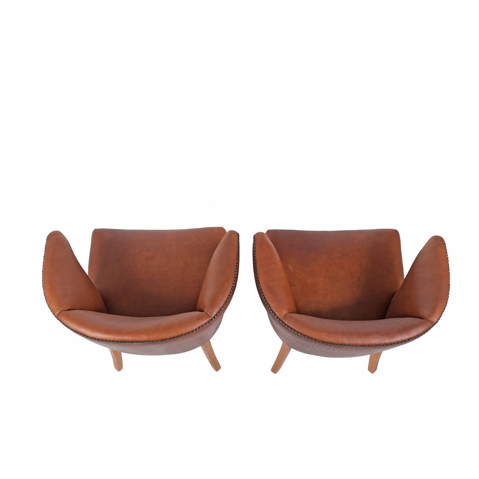 1940s Pair of Armchairs Attributed Frits Henningsen 1