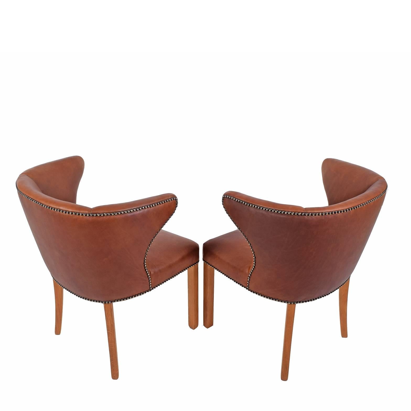 Mid-20th Century 1940s Pair of Armchairs Attributed Frits Henningsen