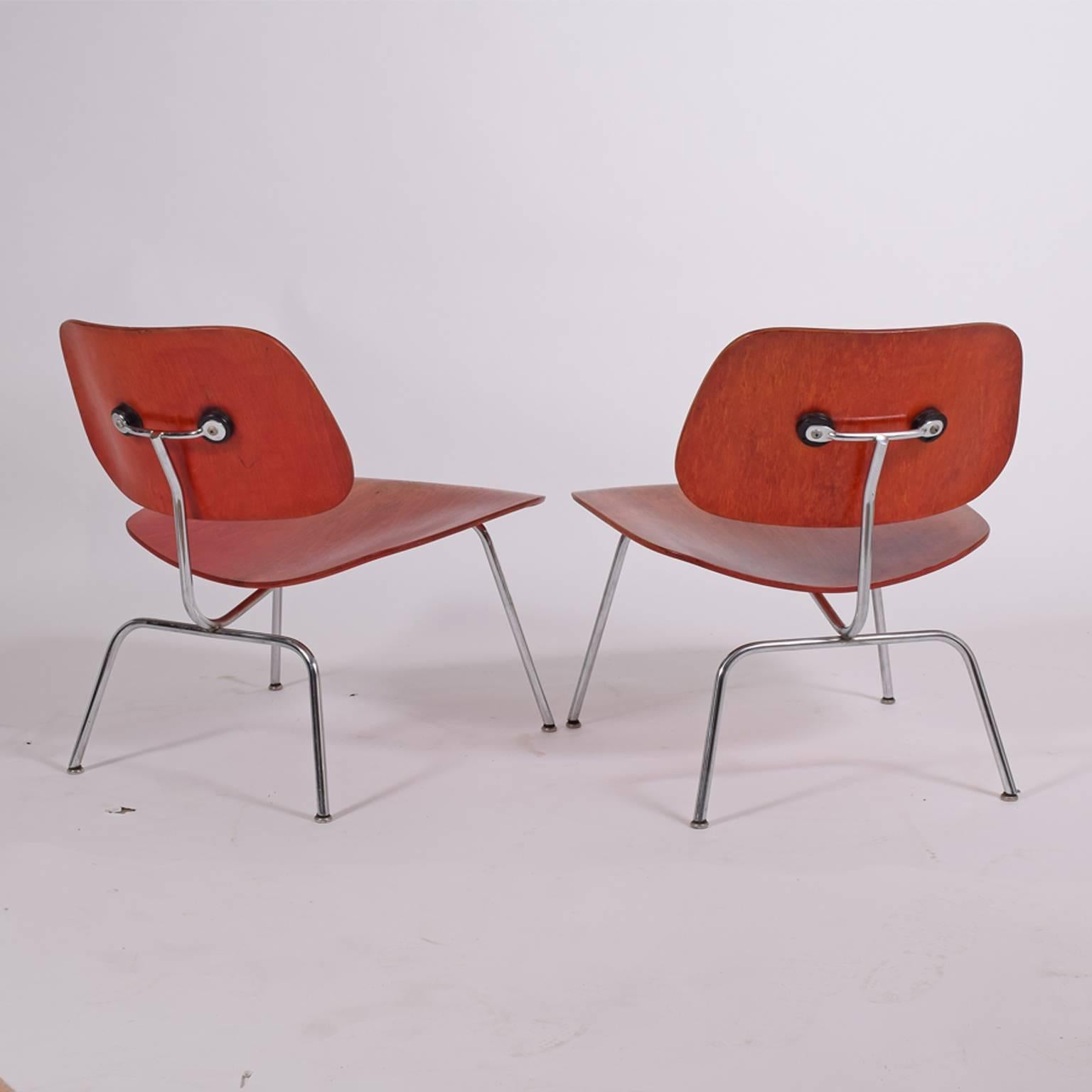 American Early LCM Red Aniline Dyed by Charles Eames for Herman Miller Right One SOLD