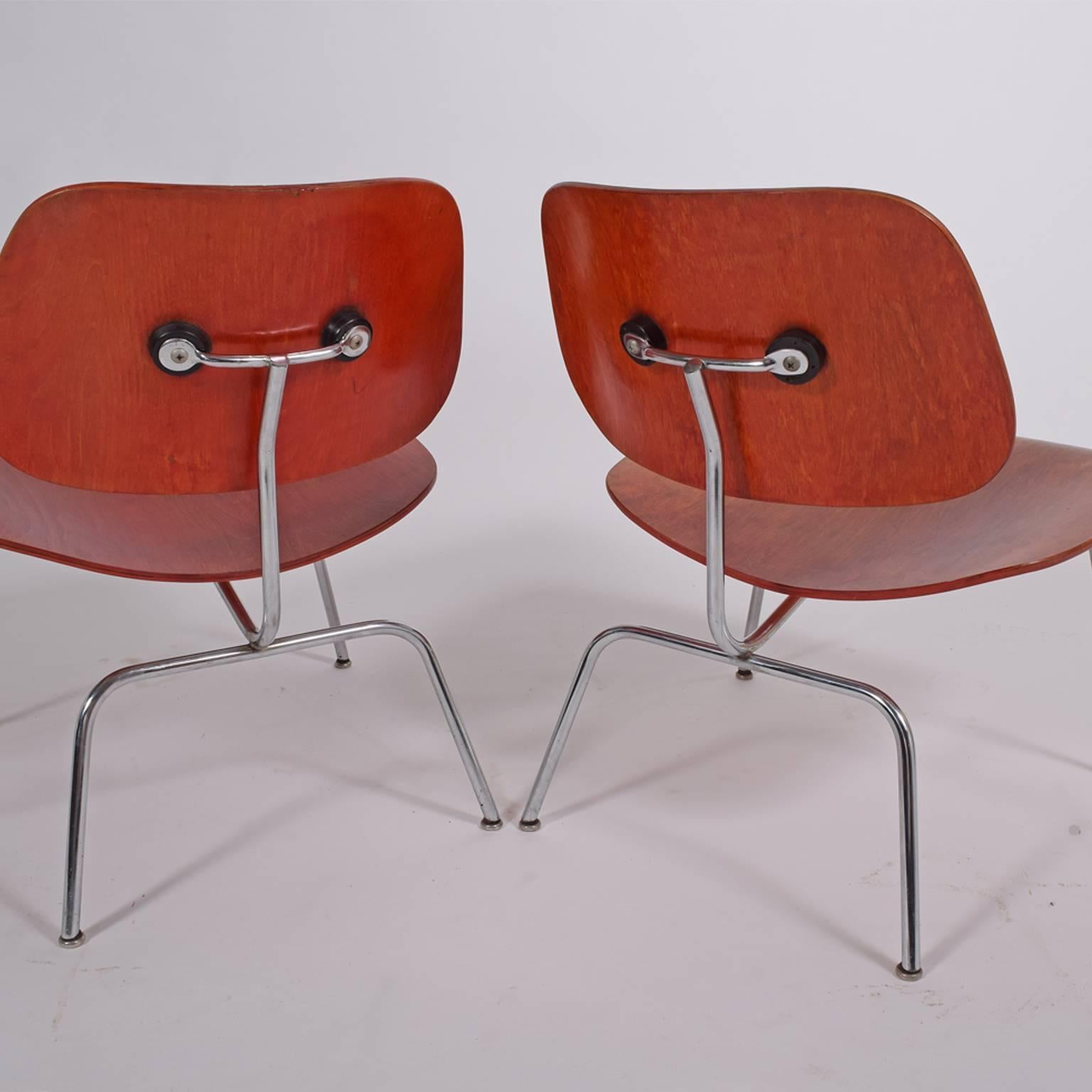 Mid-20th Century Early LCM Red Aniline Dyed by Charles Eames for Herman Miller Right One SOLD