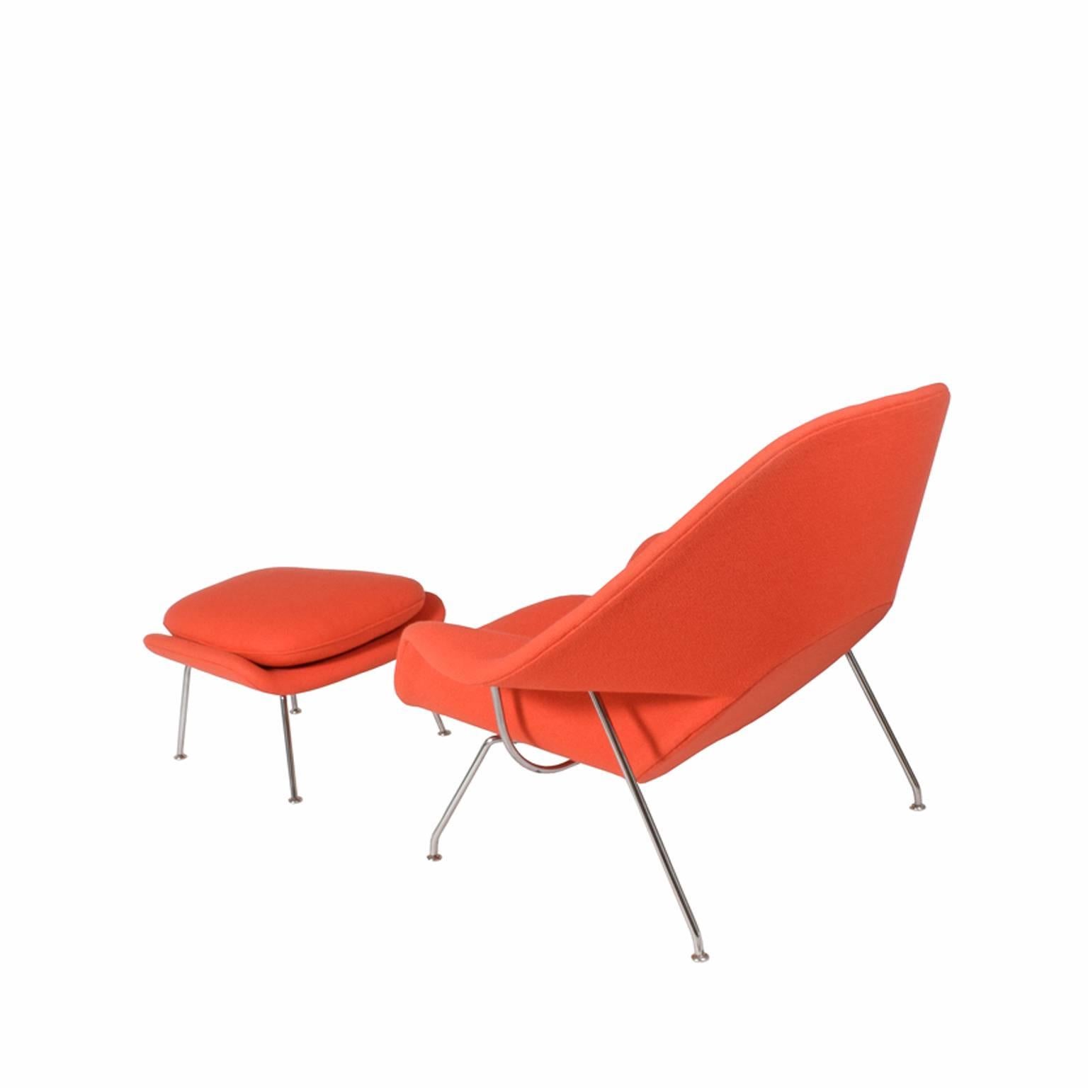 Organic Modern Womb Chair and Ottoman Eero Saarinen for Knoll