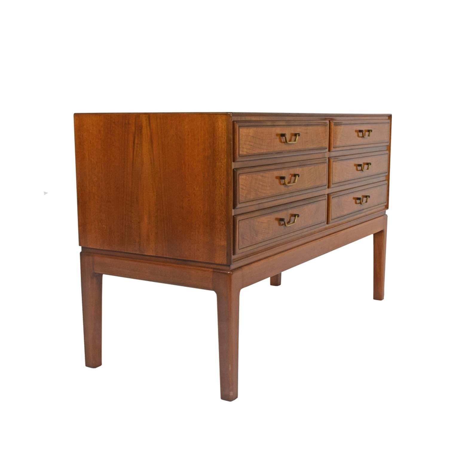 Danish 1940s Walnut Chest of Drawers Attributed to Ole Wanscher