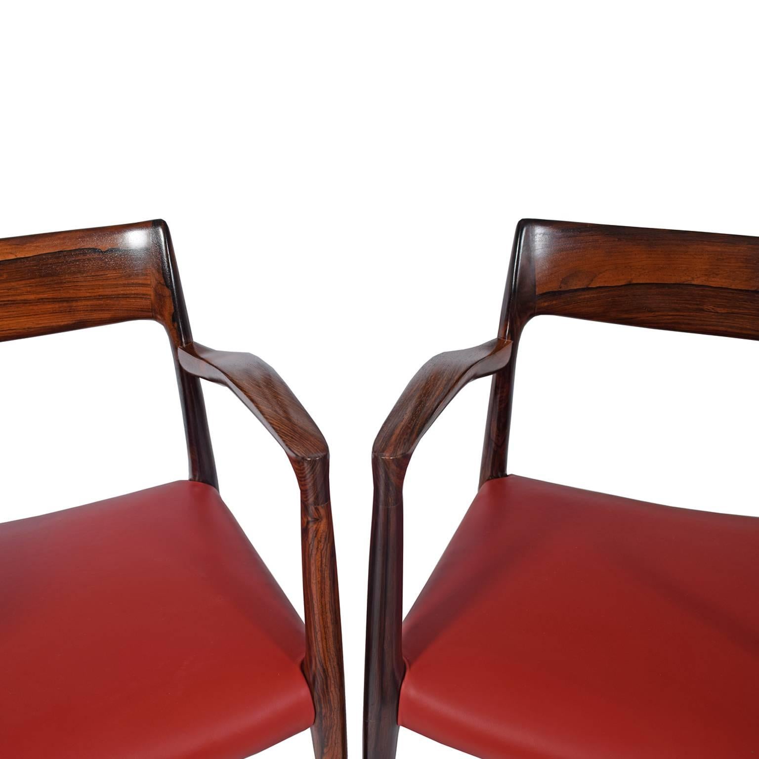 Danish Set of Eight Rosewood Chairs by Niels O. Møller for J. L. Møller