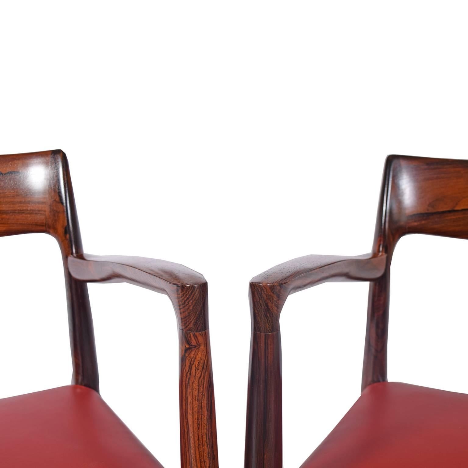 Mid-20th Century Set of Eight Rosewood Chairs by Niels O. Møller for J. L. Møller