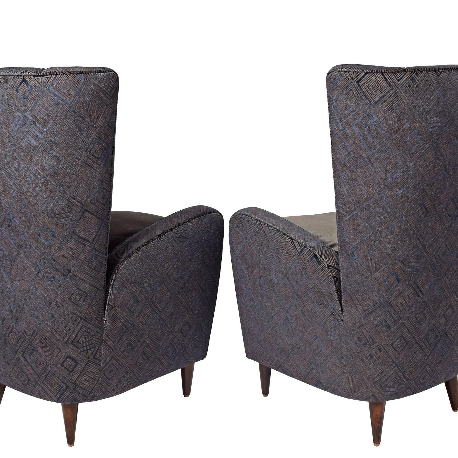 Mid-Century Modern Easy Chairs by Paolo Buffa from the Bristol Hotel