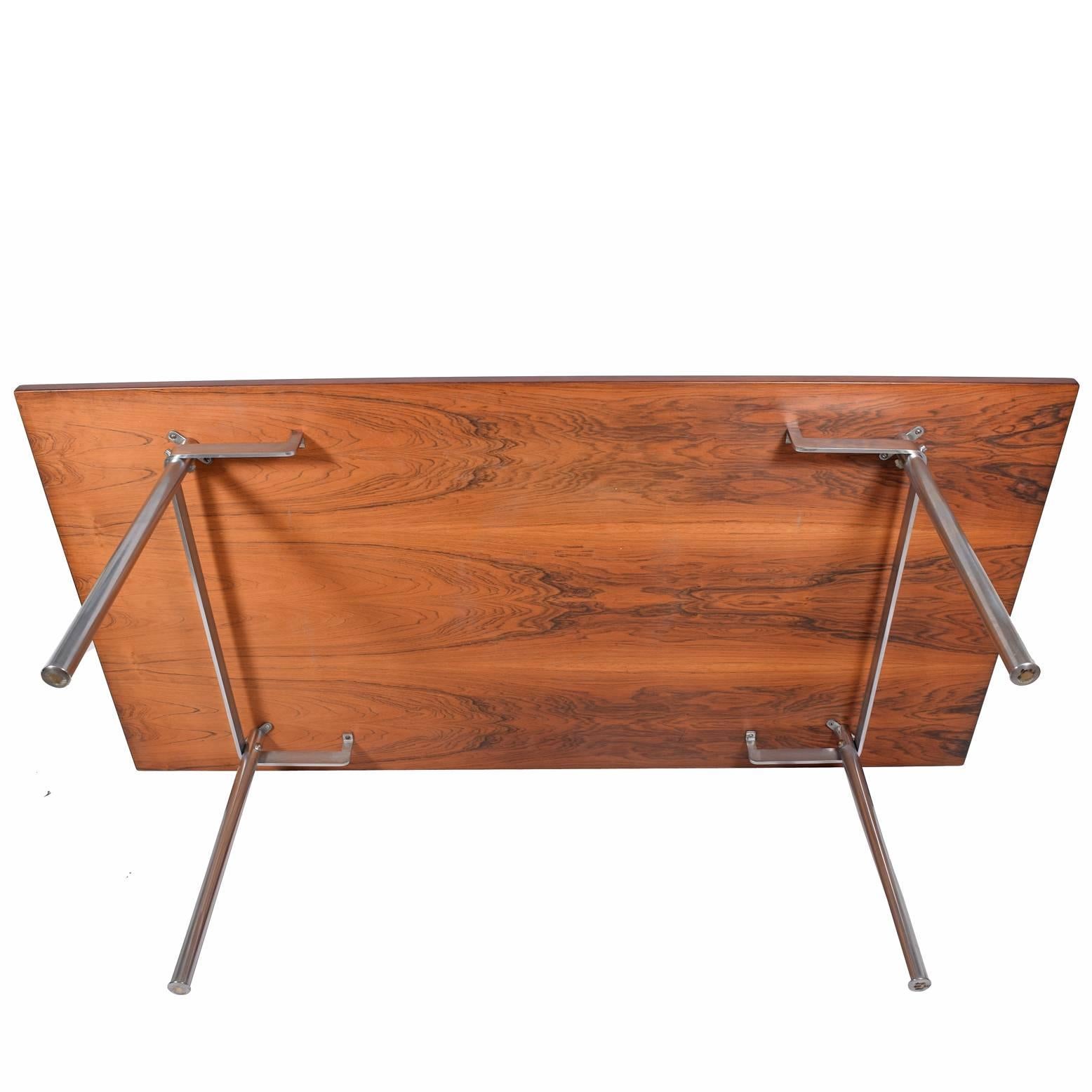 Steel Working Dining Rosewood Table by Hans Wegner #AT-318 for Andreas Tuck For Sale