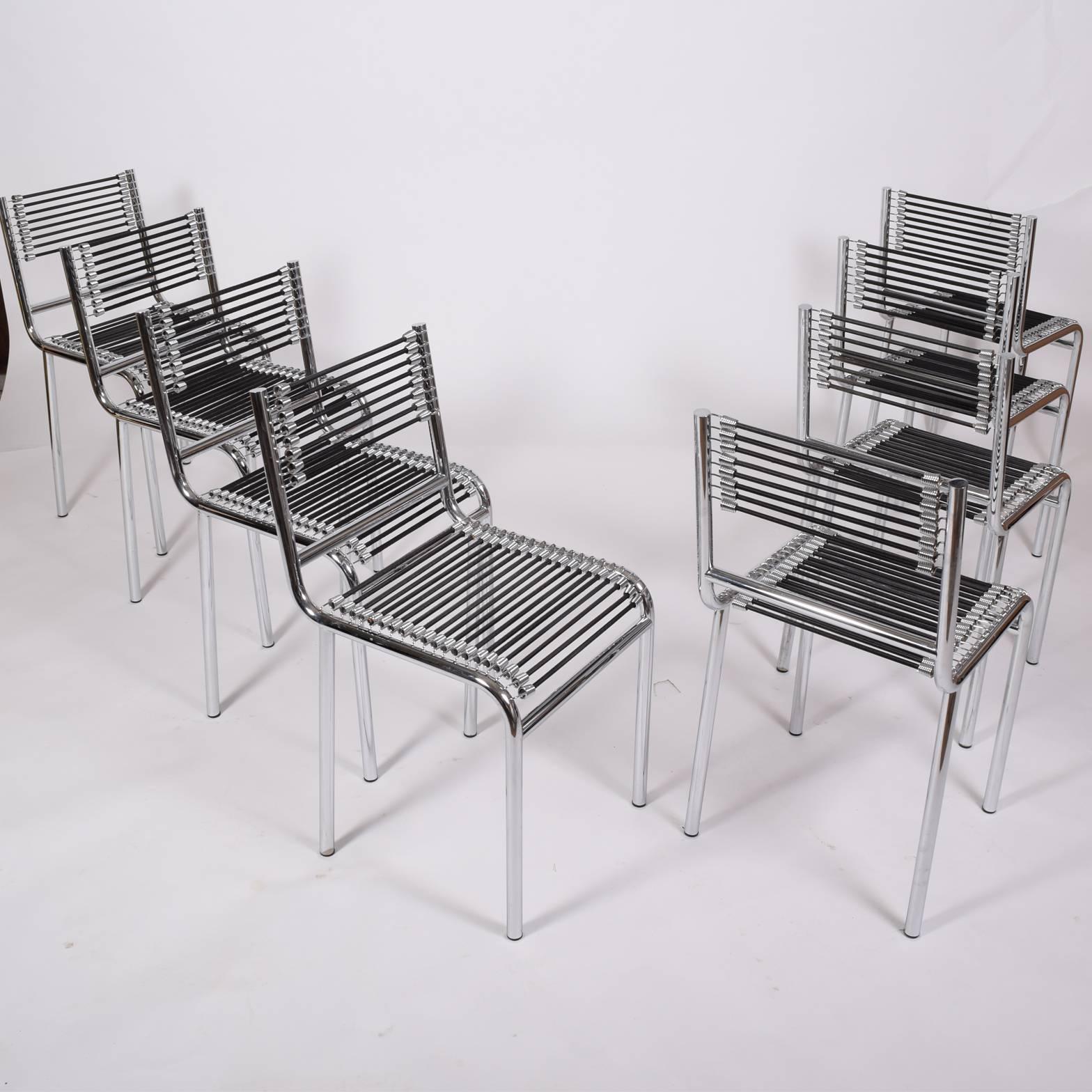 Set of Eight Sandows Chairs by Rene Herbst In Good Condition In Hudson, NY