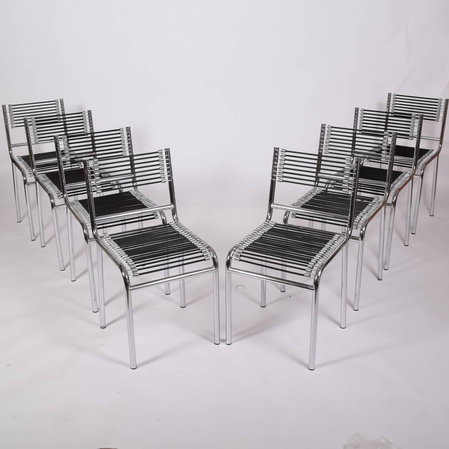 20th Century Set of Eight Sandows Chairs by Rene Herbst