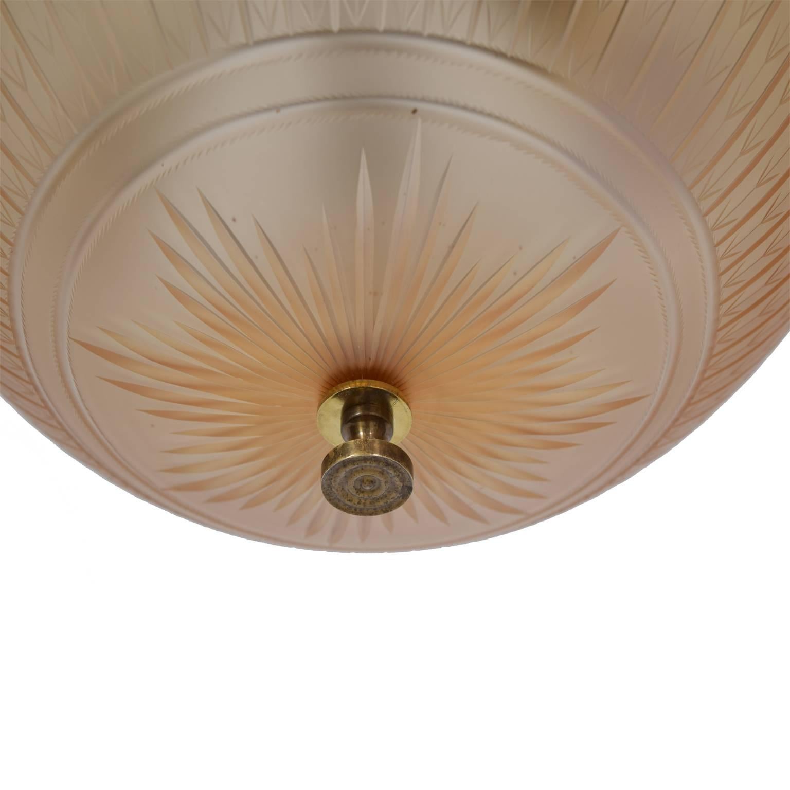 Mid-20th Century Orrefors Ceiling Lamp by Simon Gate, 1930s