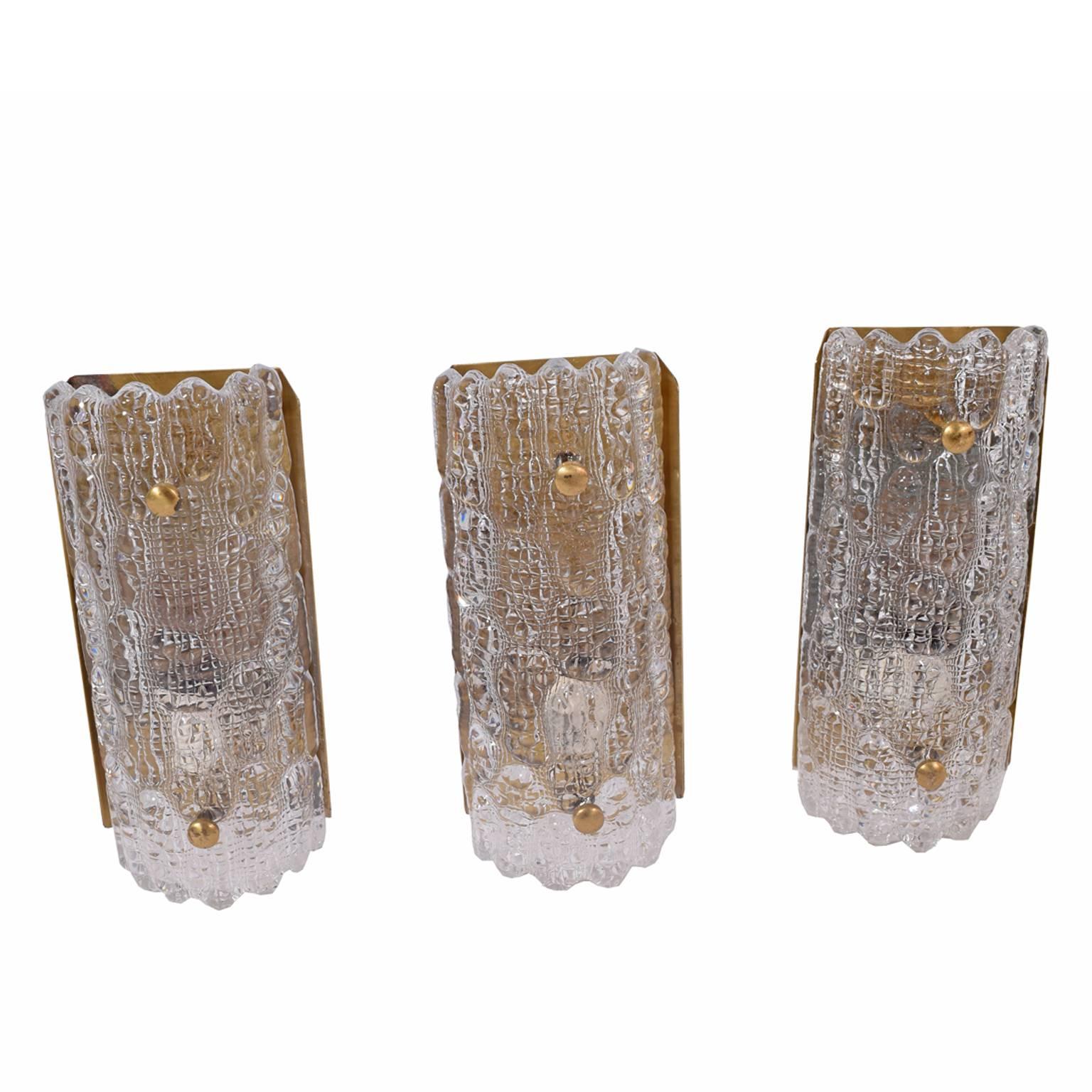 Swedish Five Sconces by Carl Fagerlund for Orrefors