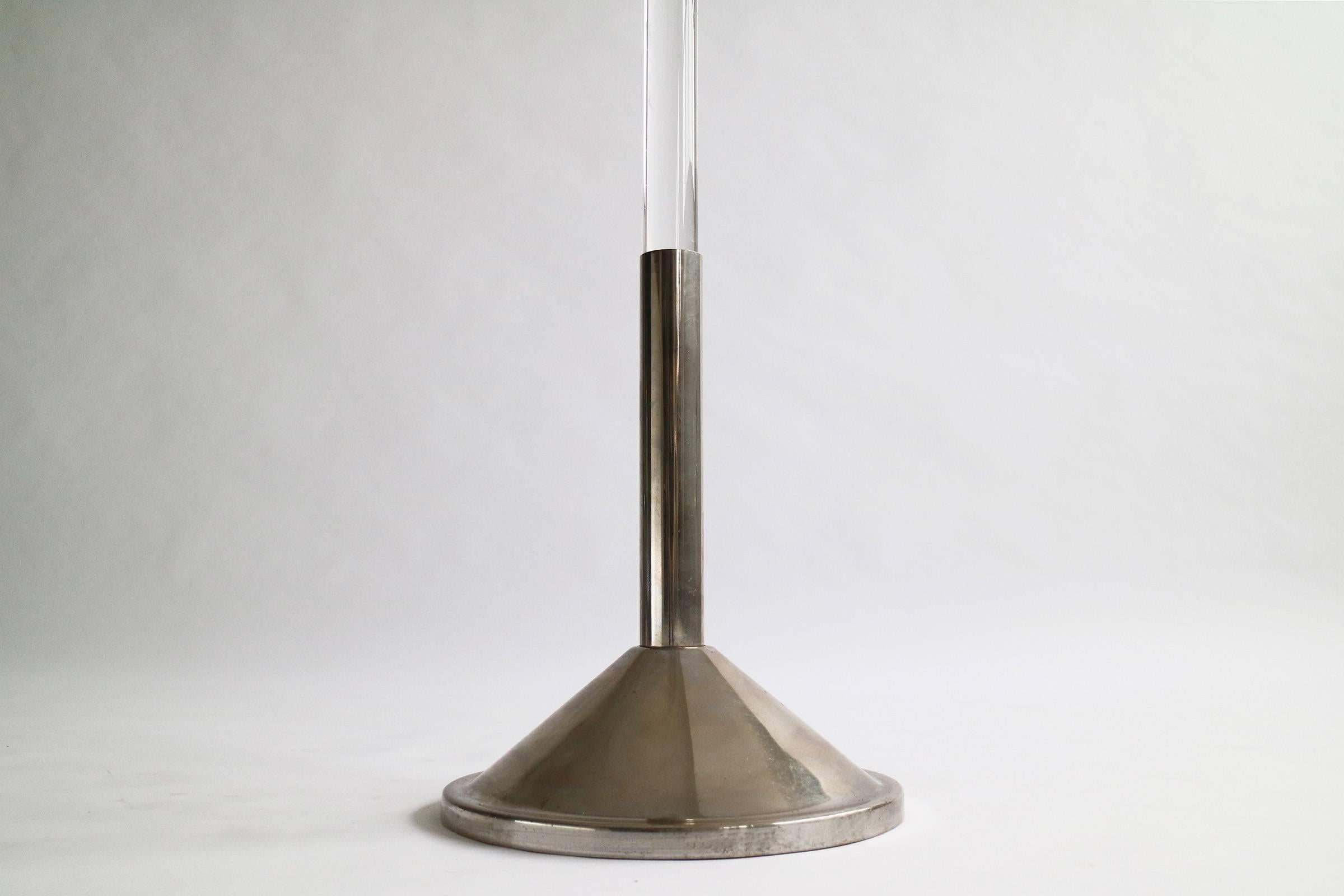 Swivel-Arm Coat Stand from Showroom in Rome, Italy
Lucite and chrome plated steel. 