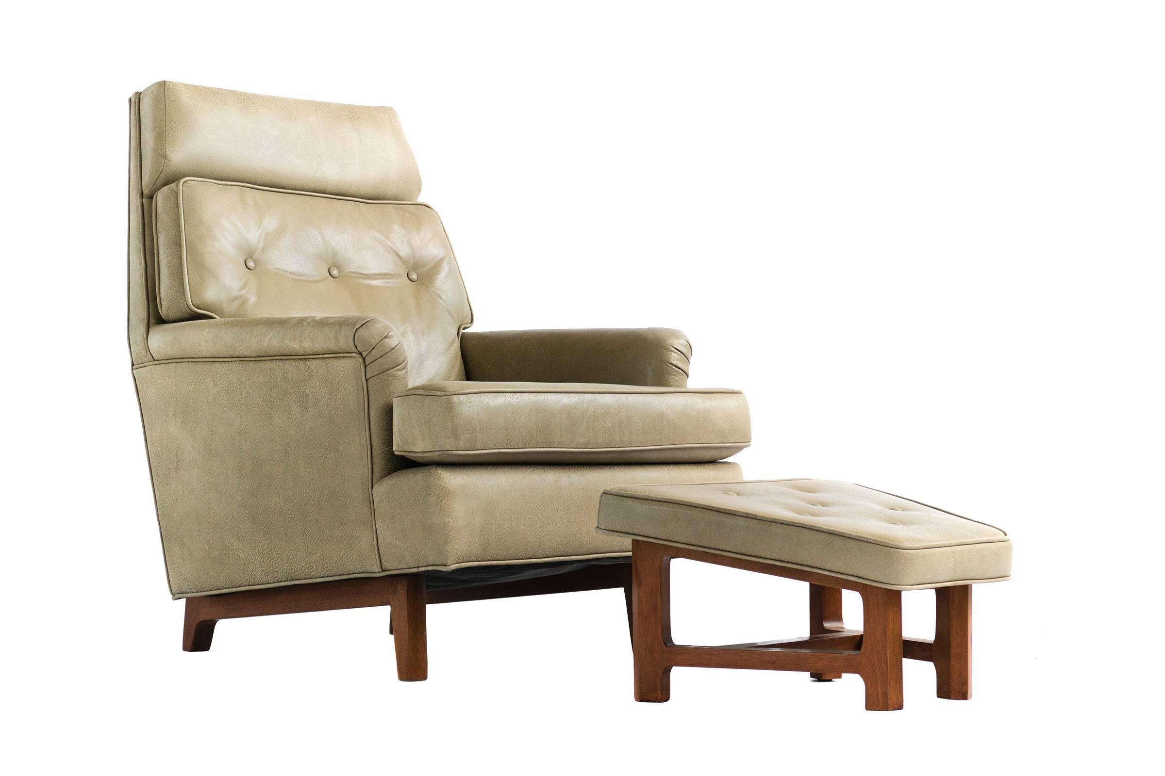 Mid-20th Century Edward Wormley Lounge Chair and Ottoman