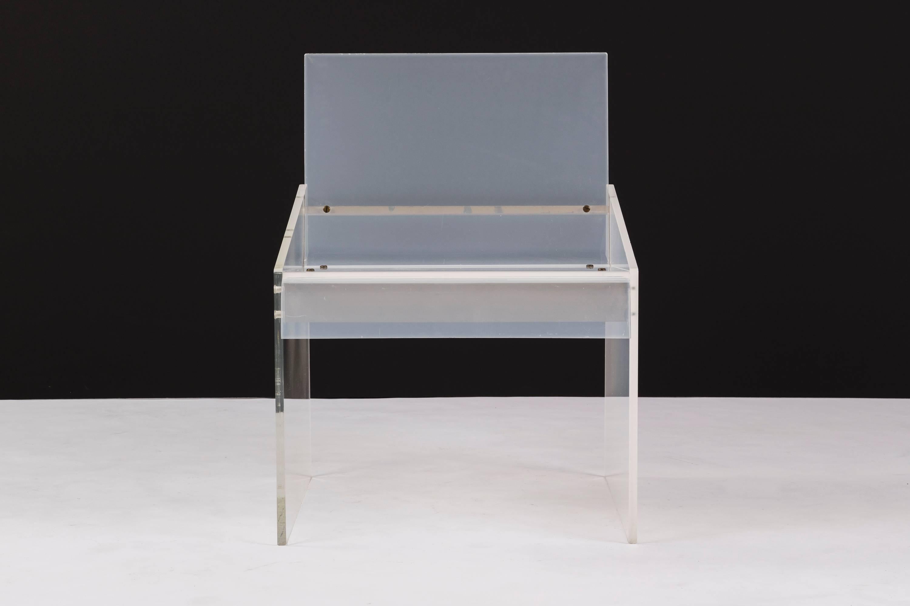 Lucite Chair in the Style of Charles Hollis Jones In Excellent Condition In Chicago, IL
