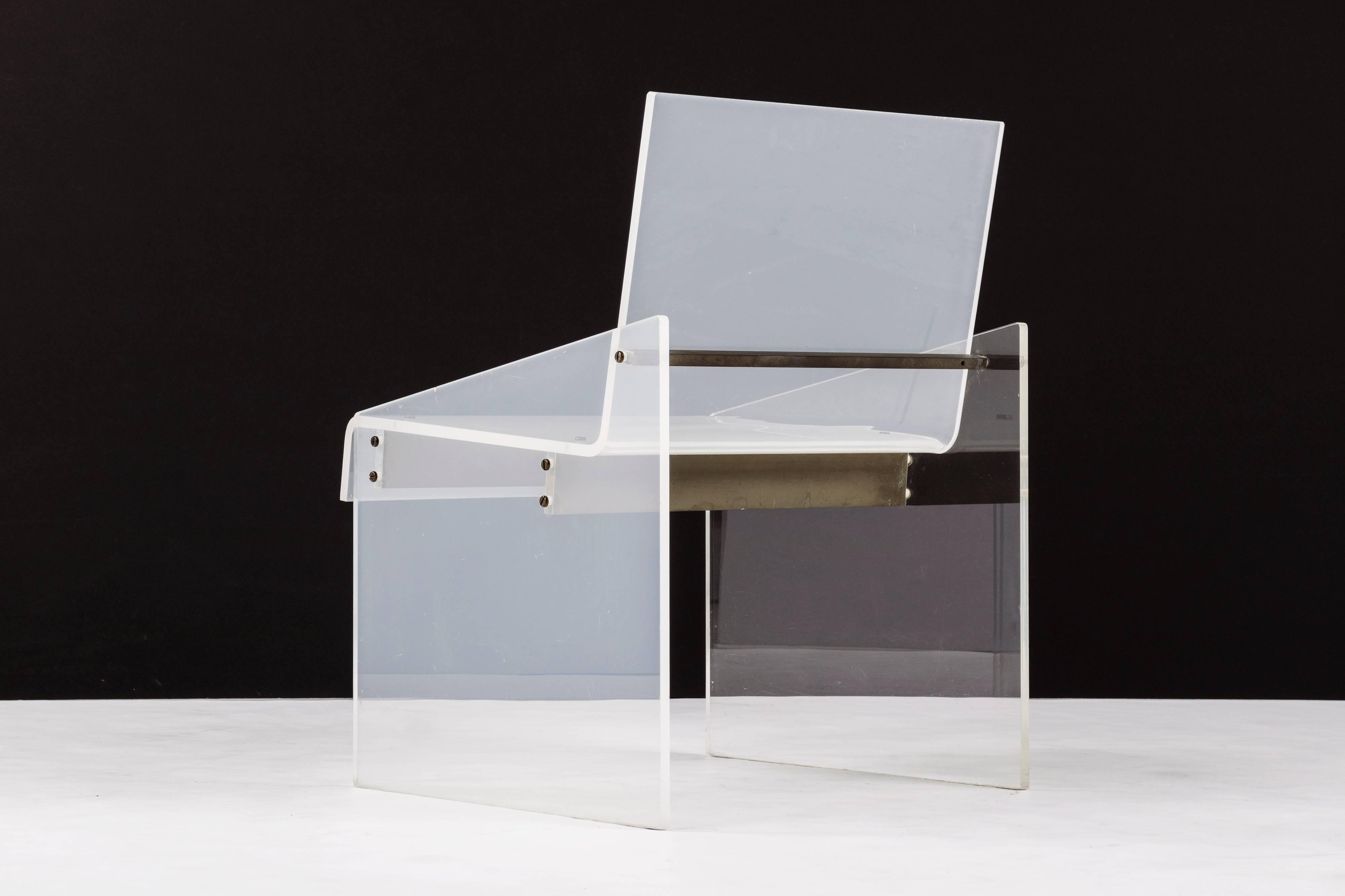 American Lucite Chair in the Style of Charles Hollis Jones
