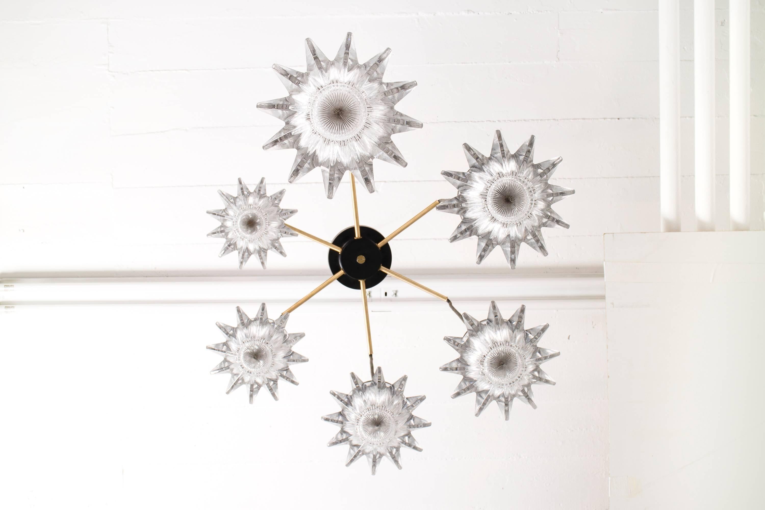 Finnish Six Hanging Torch Chandelier