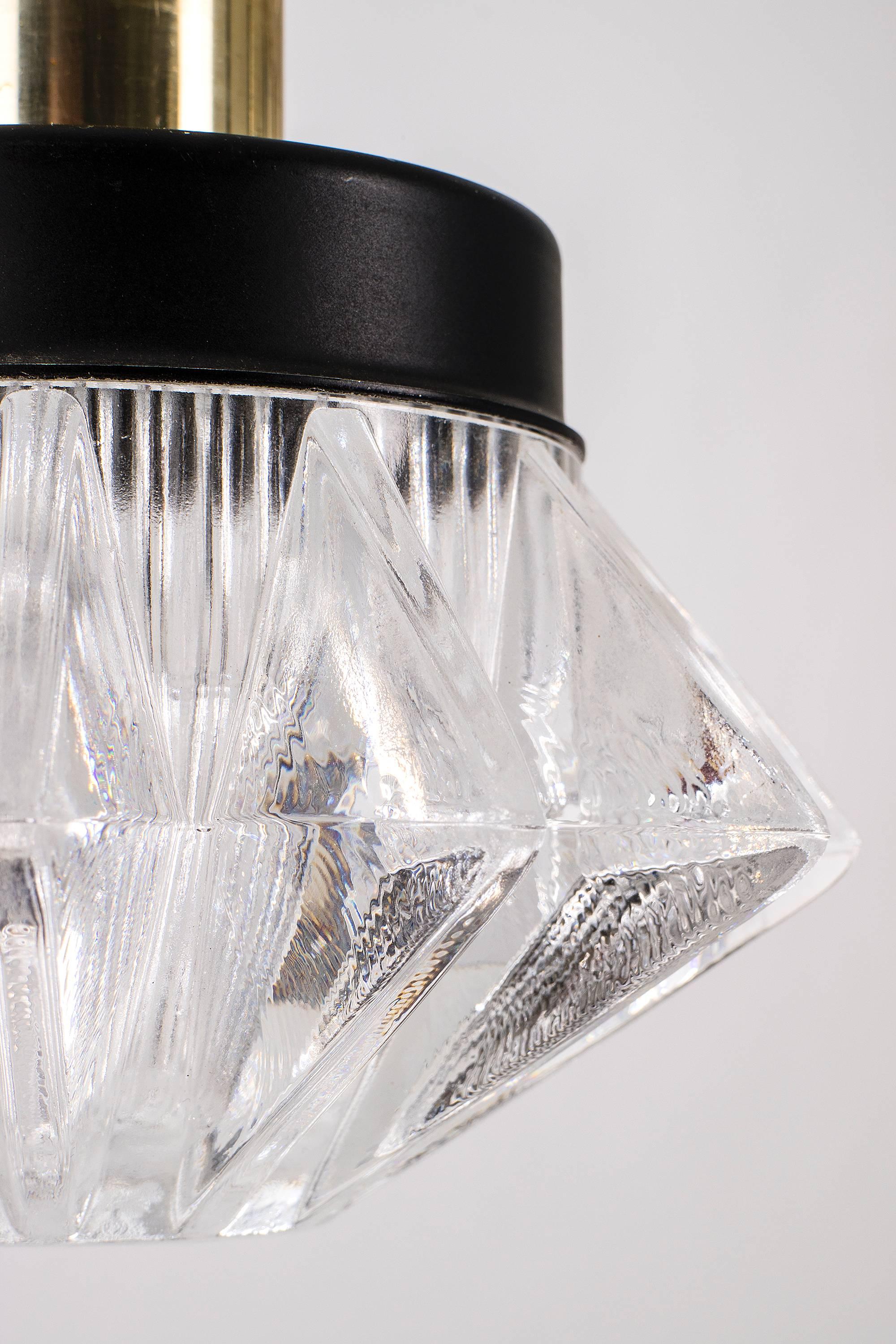 Mid-Century Modern Six Hanging Torch Chandelier