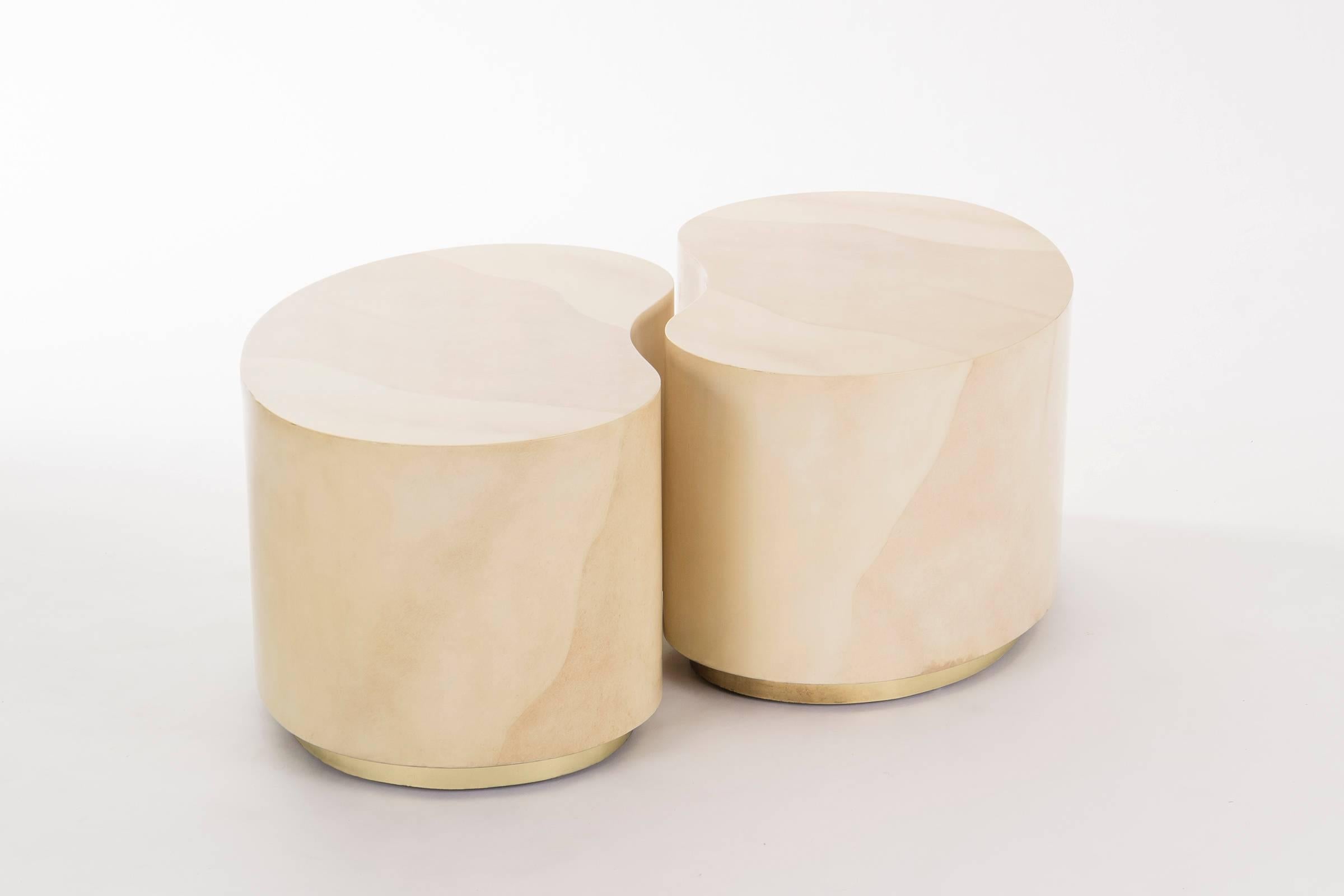 American Karl Springer Style Biomorphic End Tables