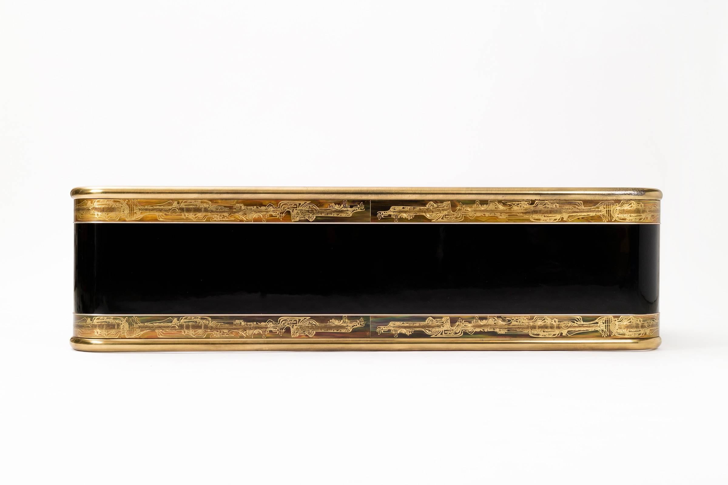 Etched Mastercraft Console Table