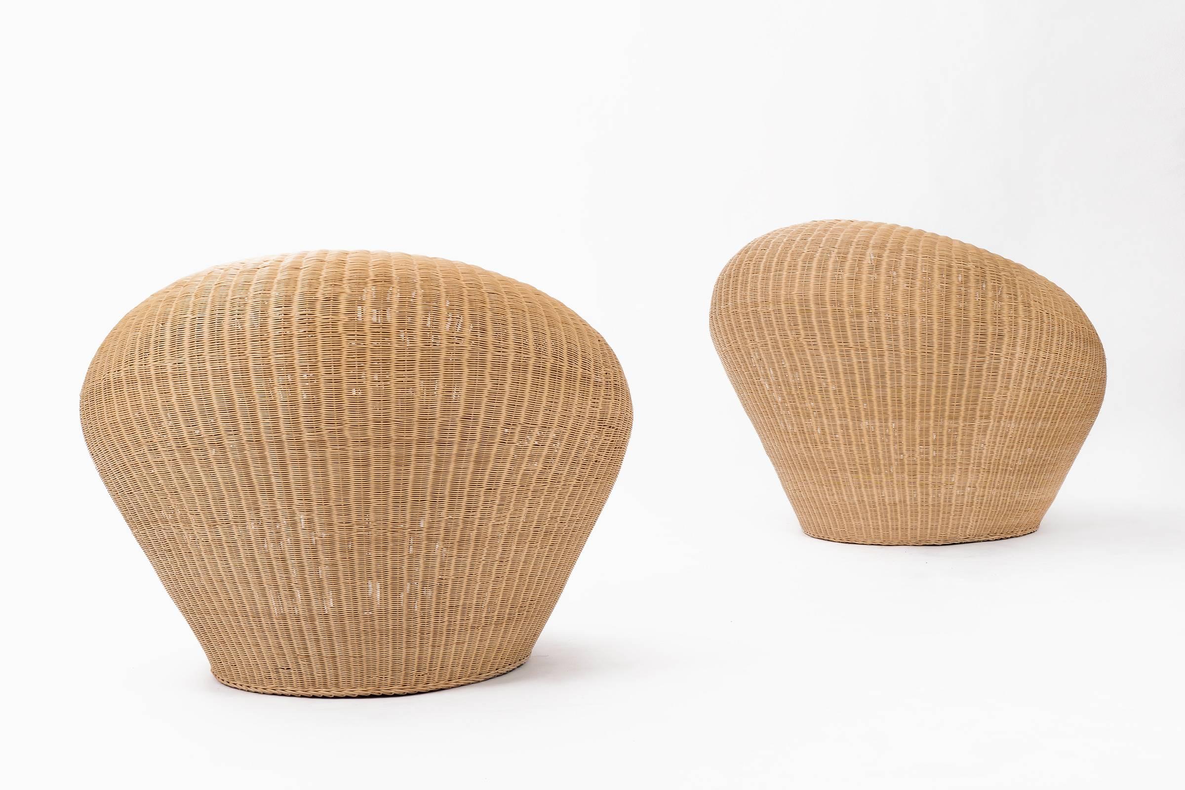 Pair of Isamu Kenmochi Rattan Chairs 1