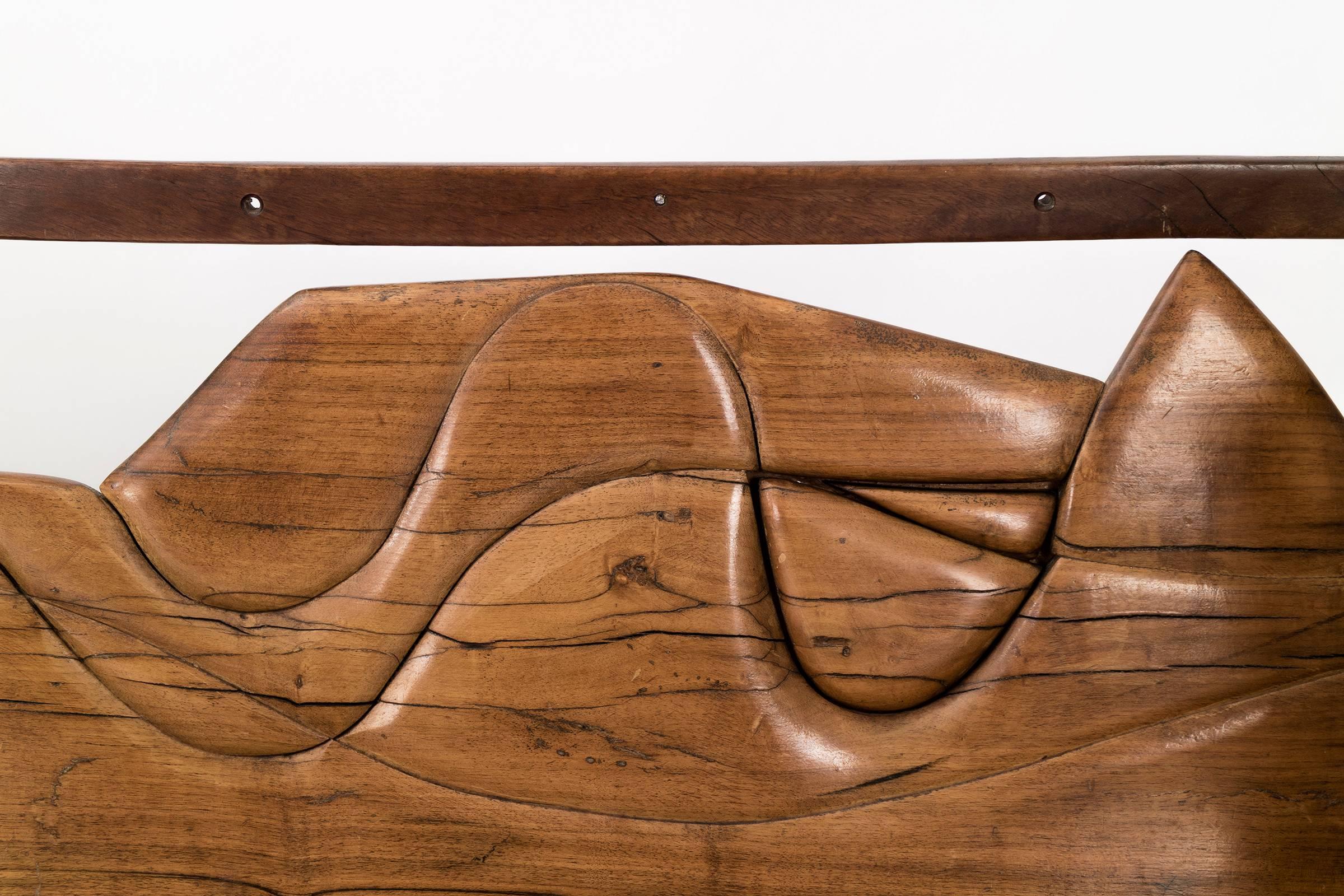 Wood Jan De Swart Sculptural Bench