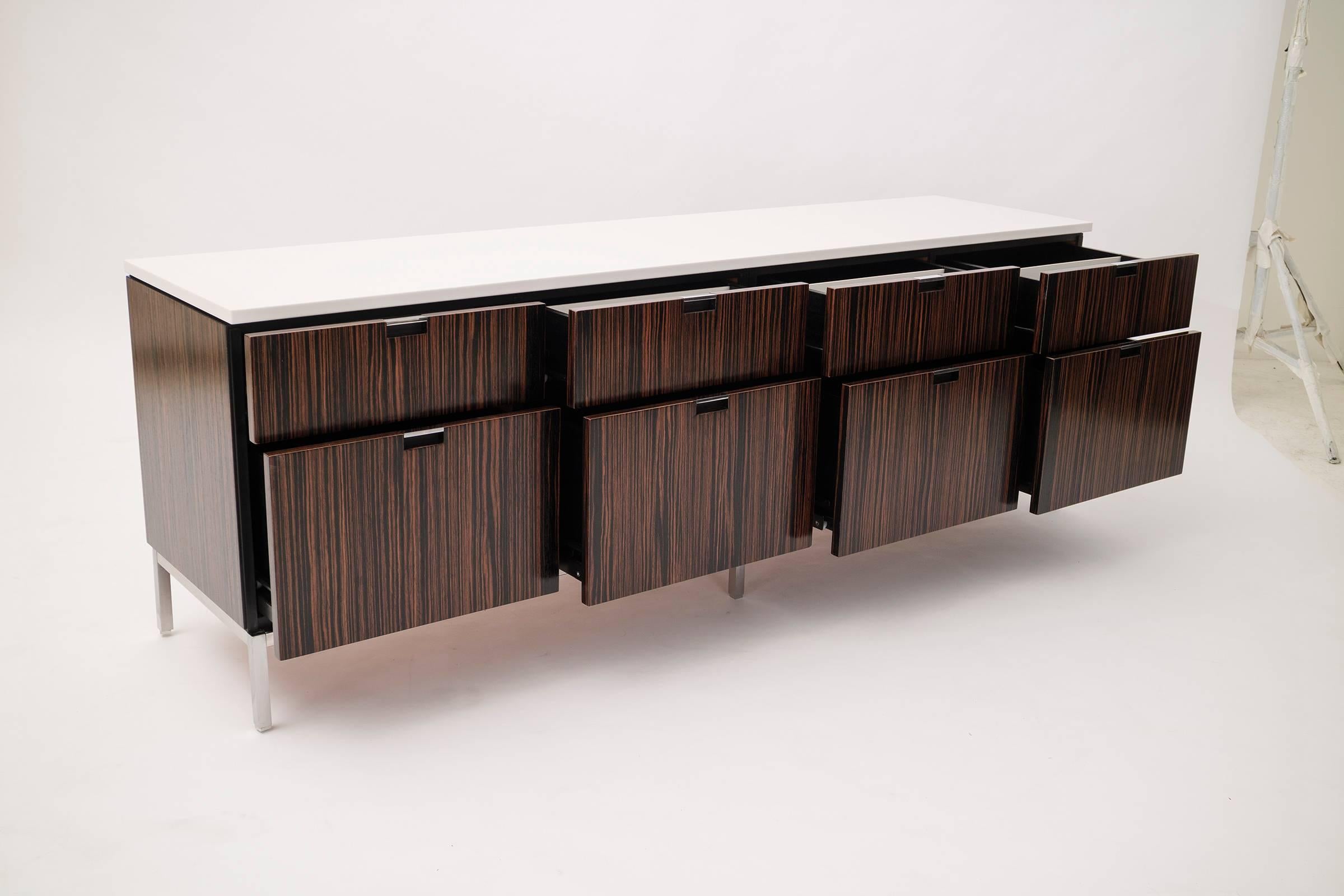 Mid-Century Modern Florence Knoll Custom Ebony Veneer Wood Credenza