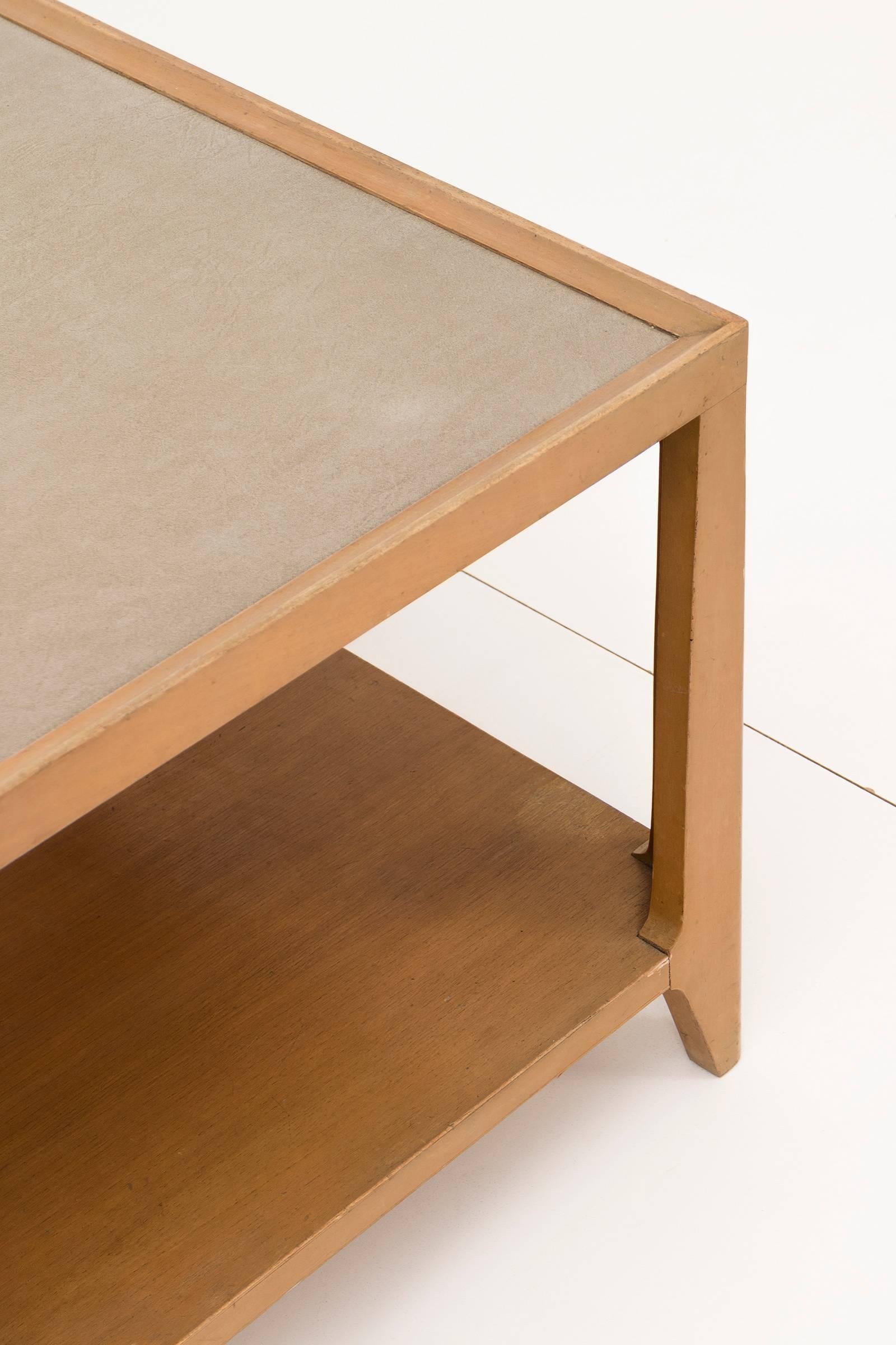 Edward Wormley Leather Top Coffee Table For Sale at 1stDibs