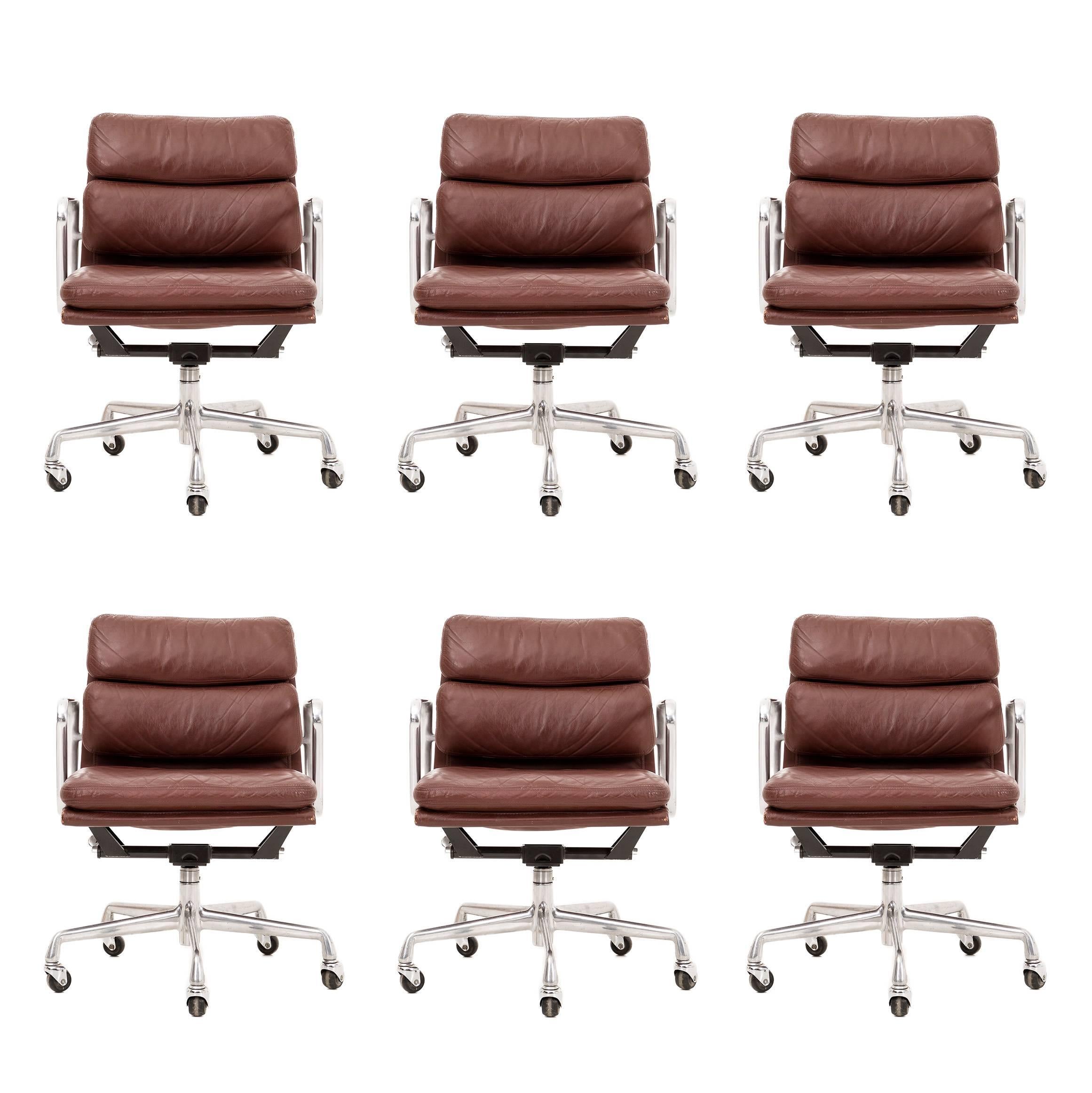 Set of Six Charles Eames Soft Pad Chairs