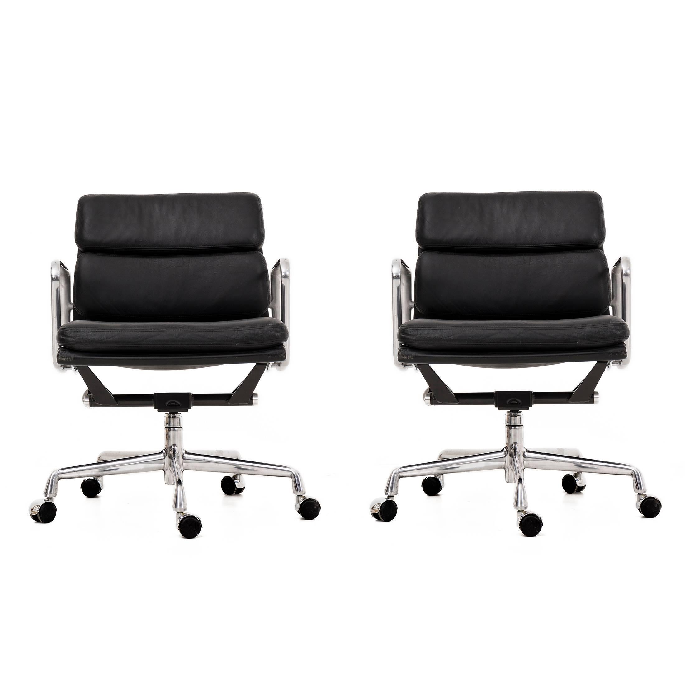 Pair of Charles Eames Soft Pad Chairs